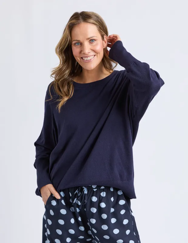 Sunny Long Sleeve Knit Top Classic Navy made by Elm Lifestyle