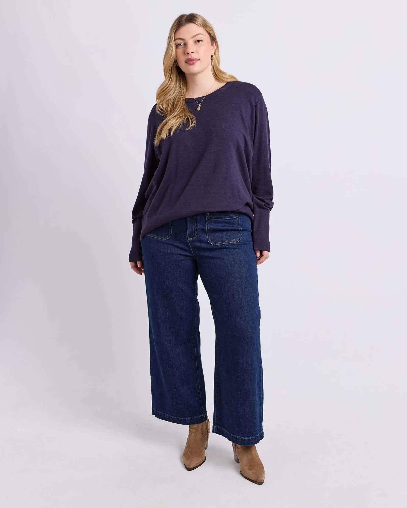 Sunny Long Sleeve Knit Top Classic Navy sold by Elm Lifestyle product image thumbnail 4