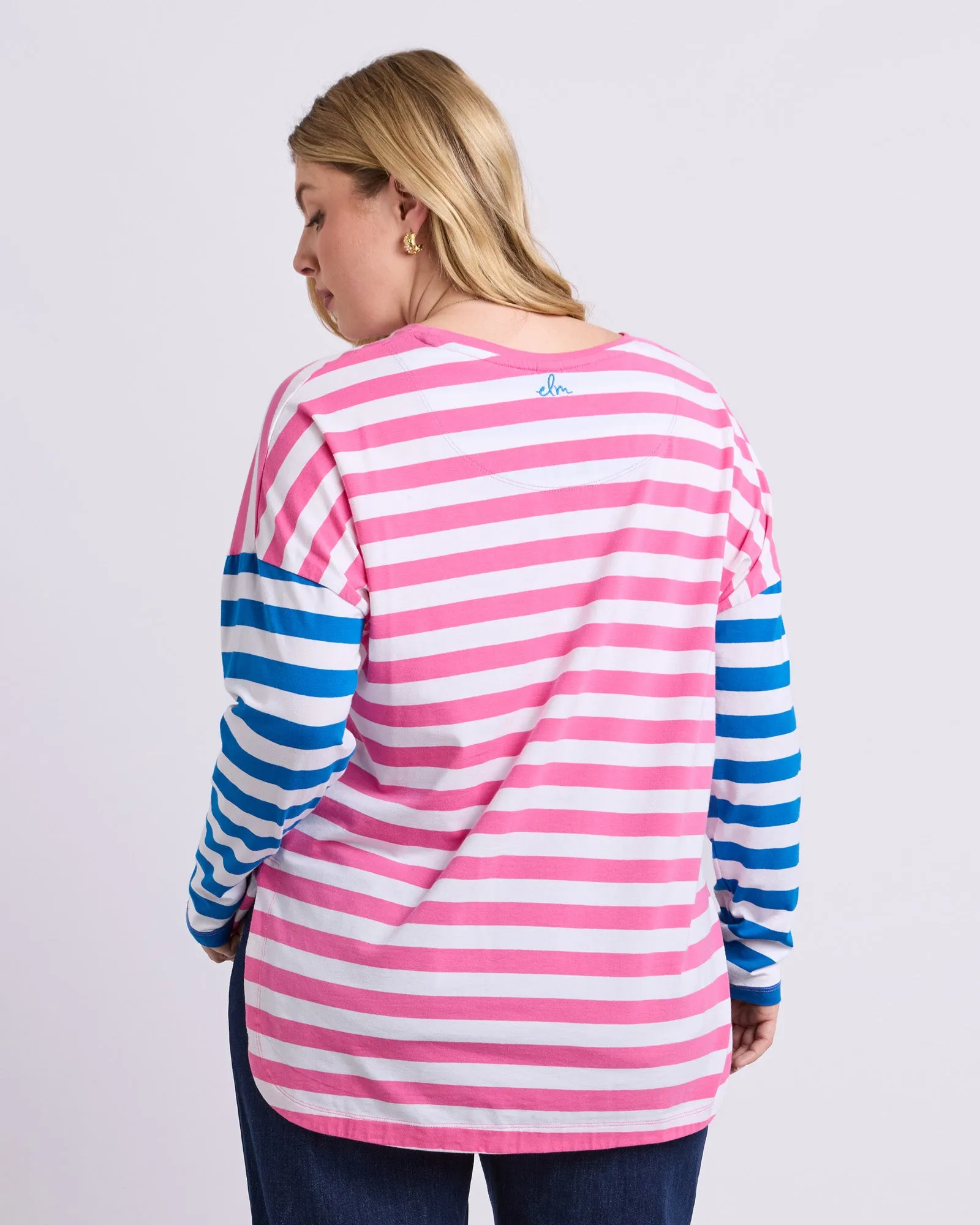Rouge Stripe Long Sleeve Tee Pink & White Stripe sold by Elm Lifestyle product image thumbnail 4