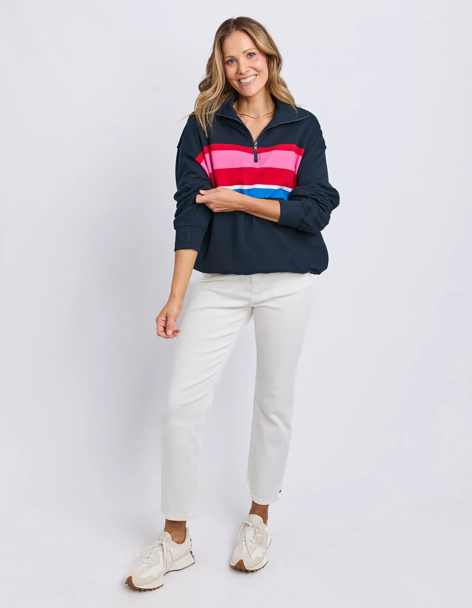 Real Love 1/4 Zip Stripe/Navy Body sold by Elm Lifestyle product image thumbnail 4