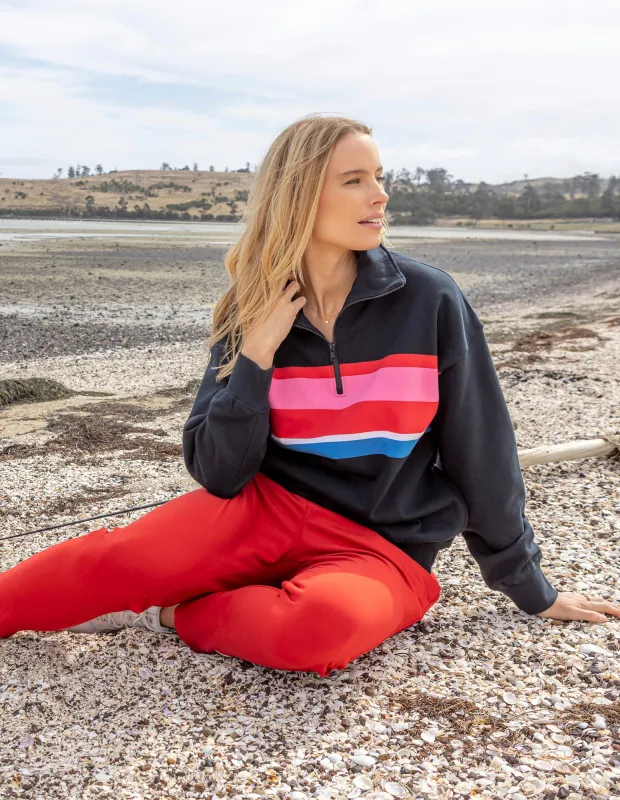 Real Love 1/4 Zip Stripe/Navy Body made by Elm Lifestyle
