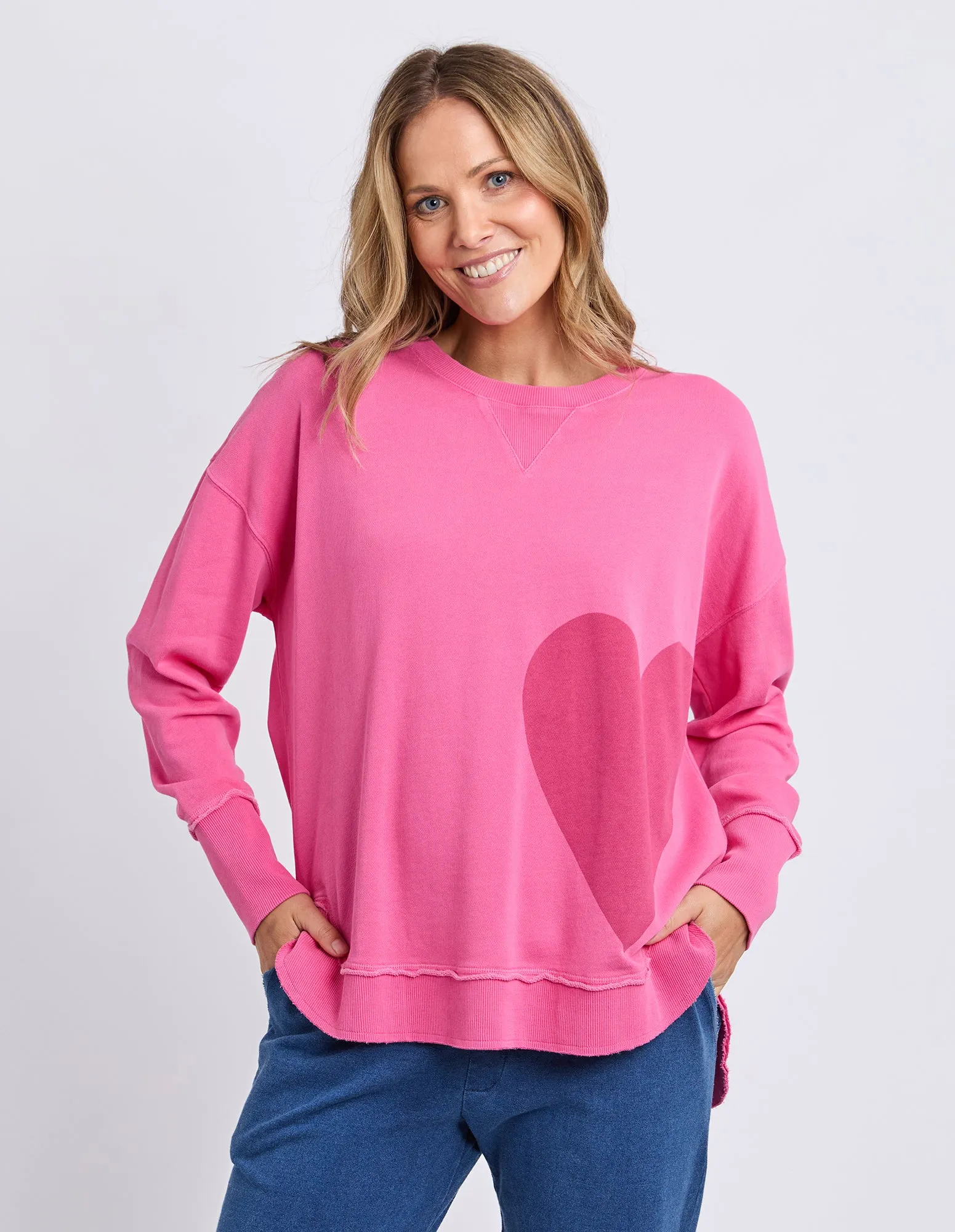 One Heart Crew Hot Pink sold by Elm Lifestyle