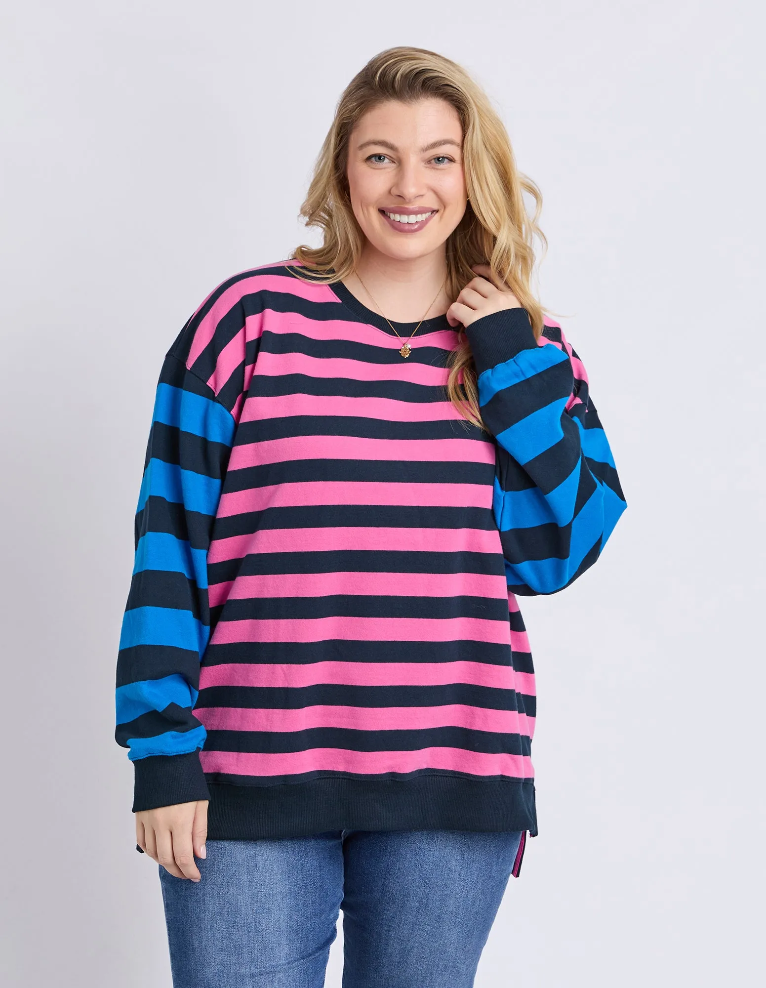Eden Crew Pink/Navy/Blue Stripe sold by Elm Lifestyle product image thumbnail 2