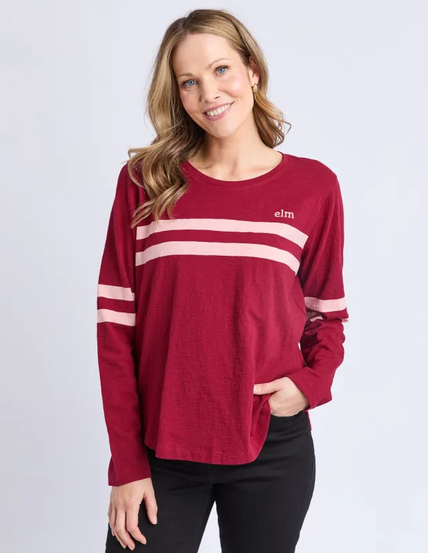 Adora Long Sleeve Tee Maroon made by Elm Lifestyle