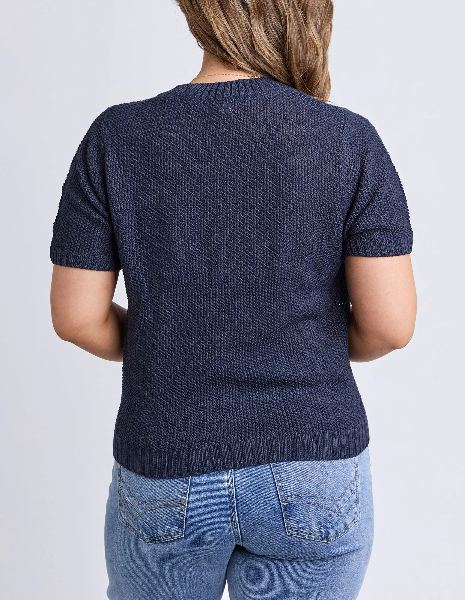 Heart Short Sleeve Knit Navy sold by Elm Lifestyle product image thumbnail 3
