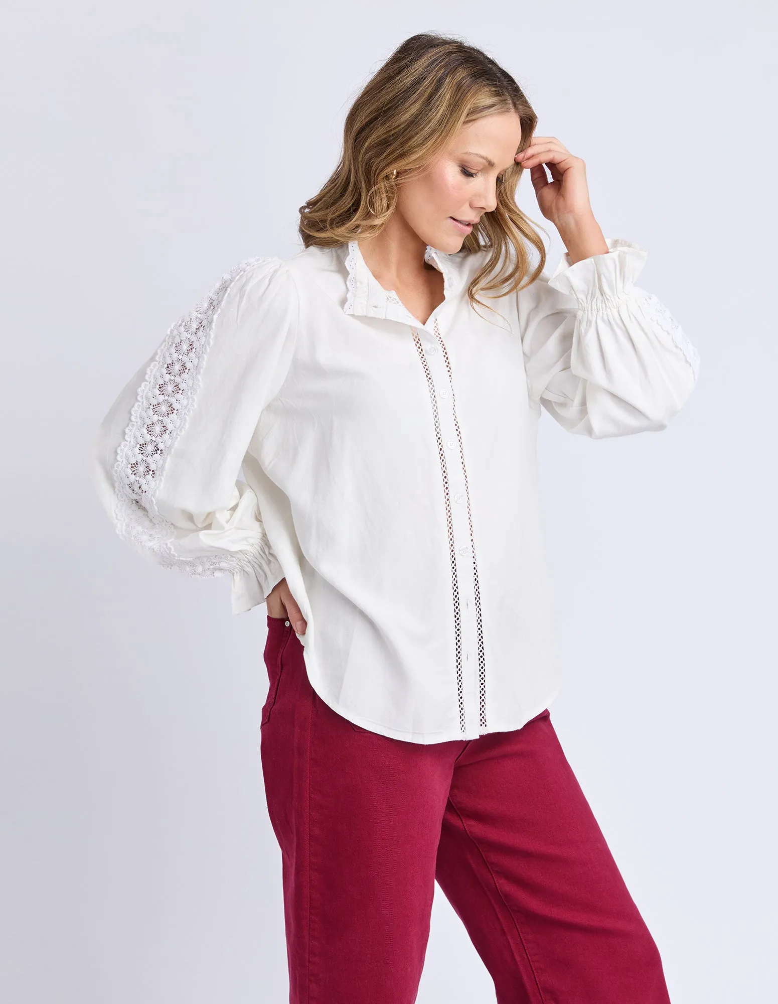 Dahlia Lace Shirt Marshmellow sold by Elm Lifestyle product image thumbnail 5