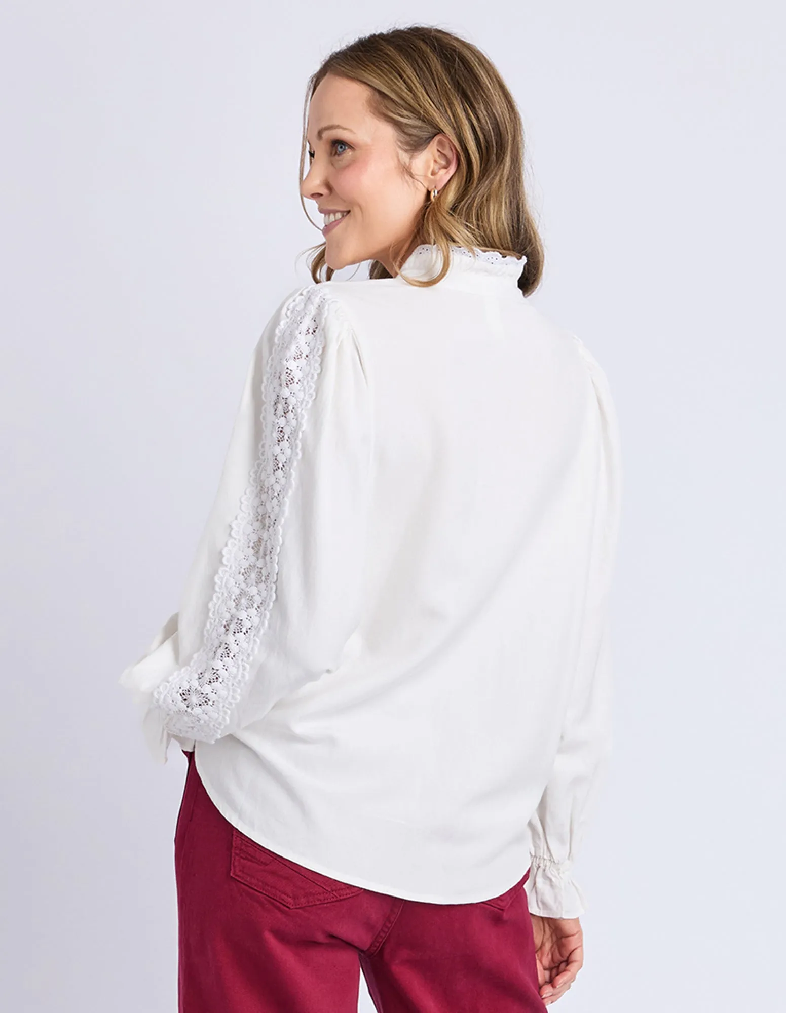 Dahlia Lace Shirt Marshmellow sold by Elm Lifestyle product image thumbnail 4