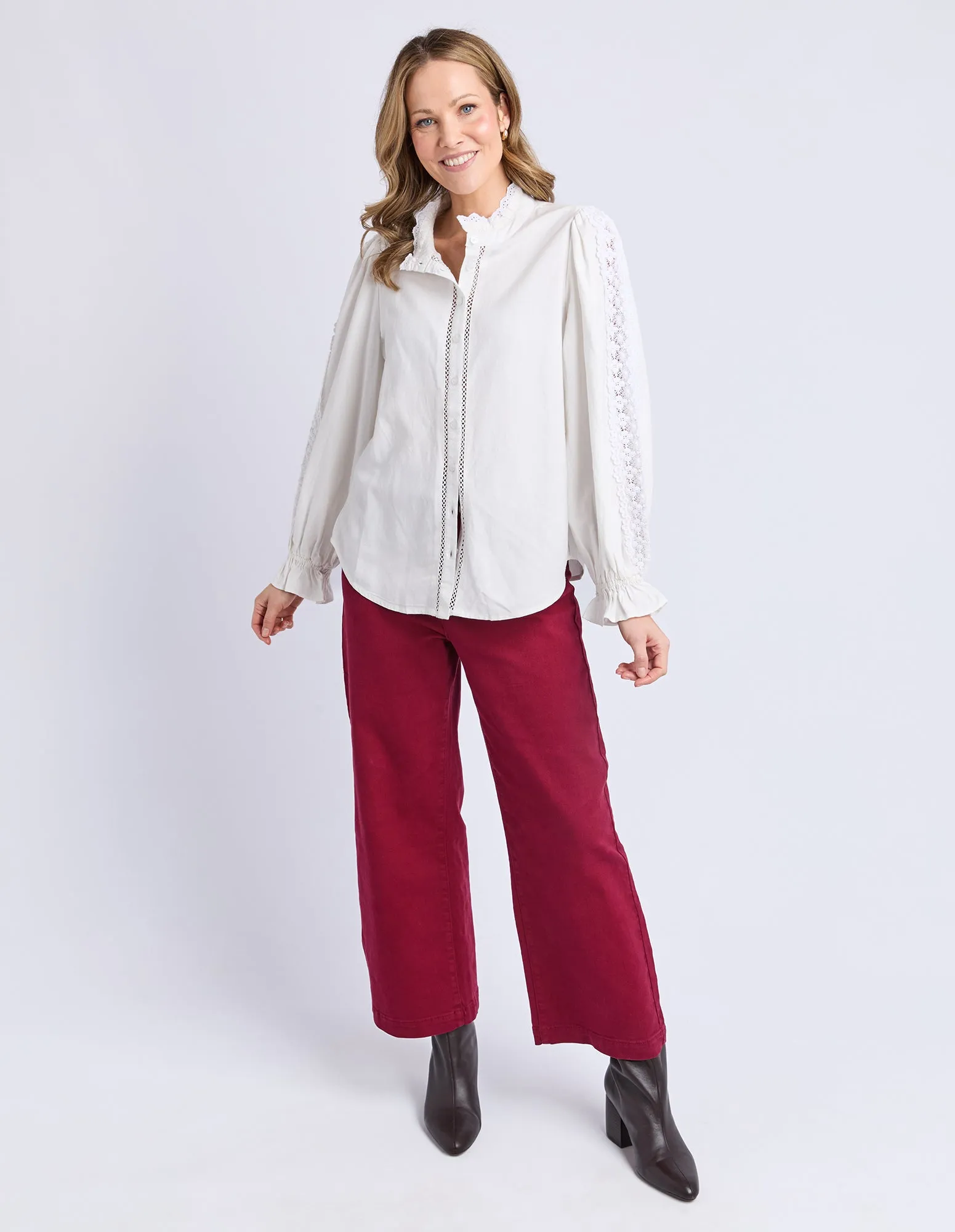 Dahlia Lace Shirt Marshmellow sold by Elm Lifestyle product image thumbnail 3