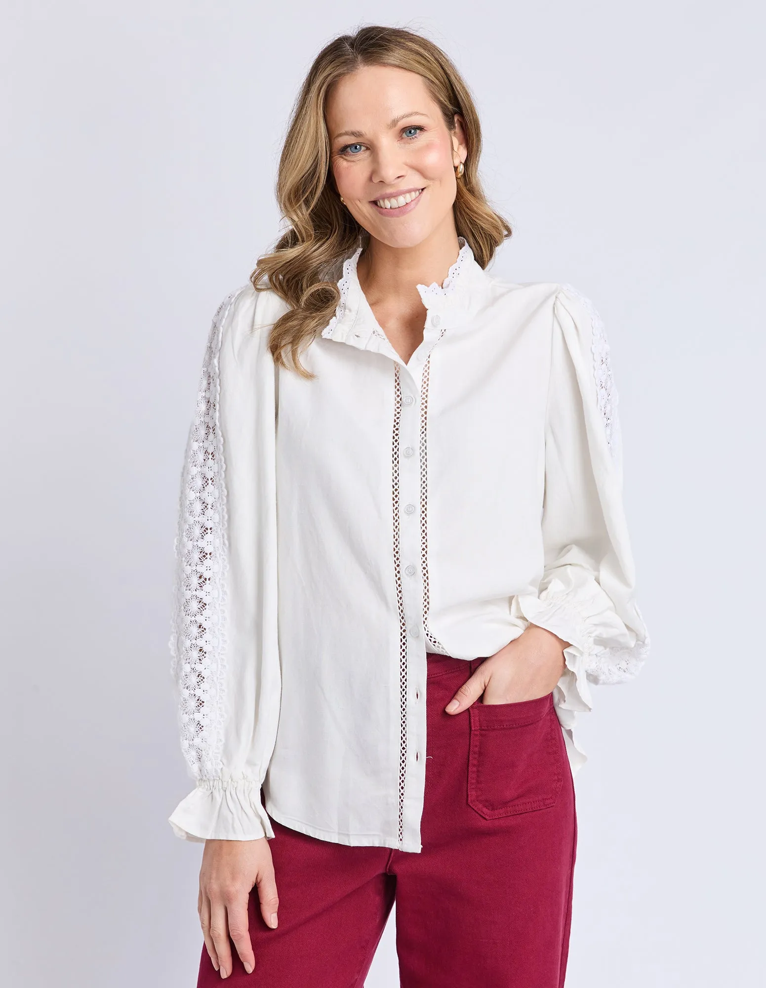 Dahlia Lace Shirt Marshmellow sold by Elm Lifestyle product image thumbnail 2