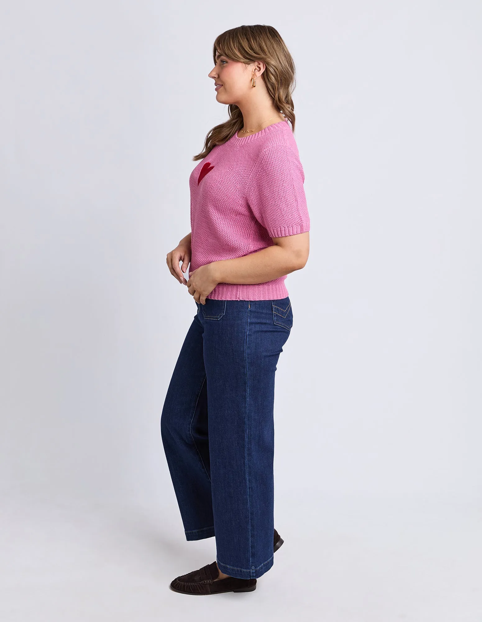 Heart Short Sleeve Knit Quartz Pink sold by Elm Lifestyle product image thumbnail 5
