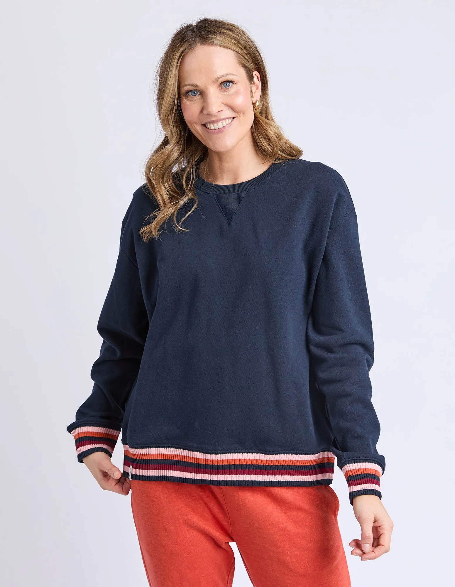 Lili Fleece Crew Navy sold by Elm Lifestyle