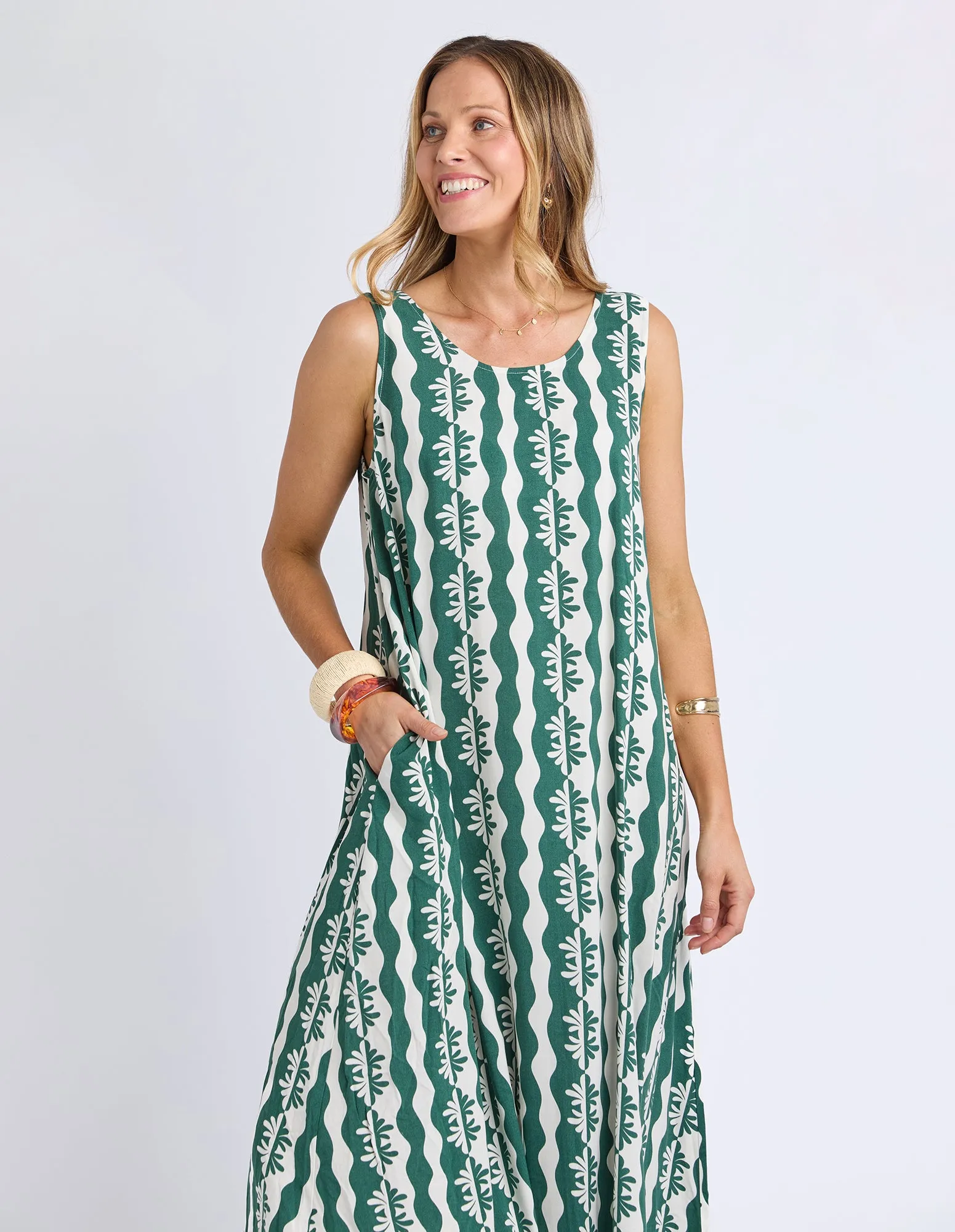 Rhythm Maxi Dress Winter Green sold by Elm Lifestyle