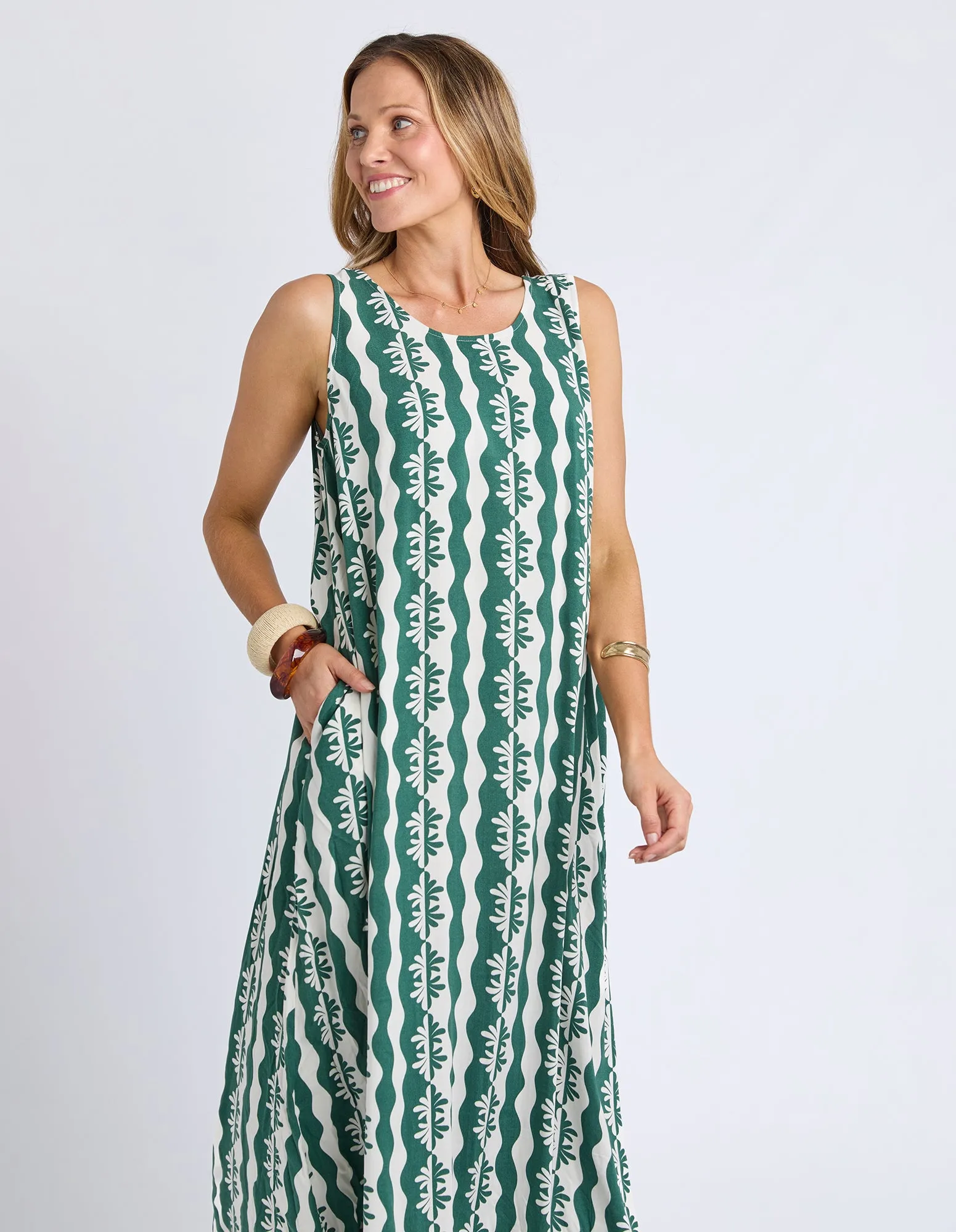 Rhythm Maxi Dress Winter Green sold by Elm Lifestyle product image thumbnail 5
