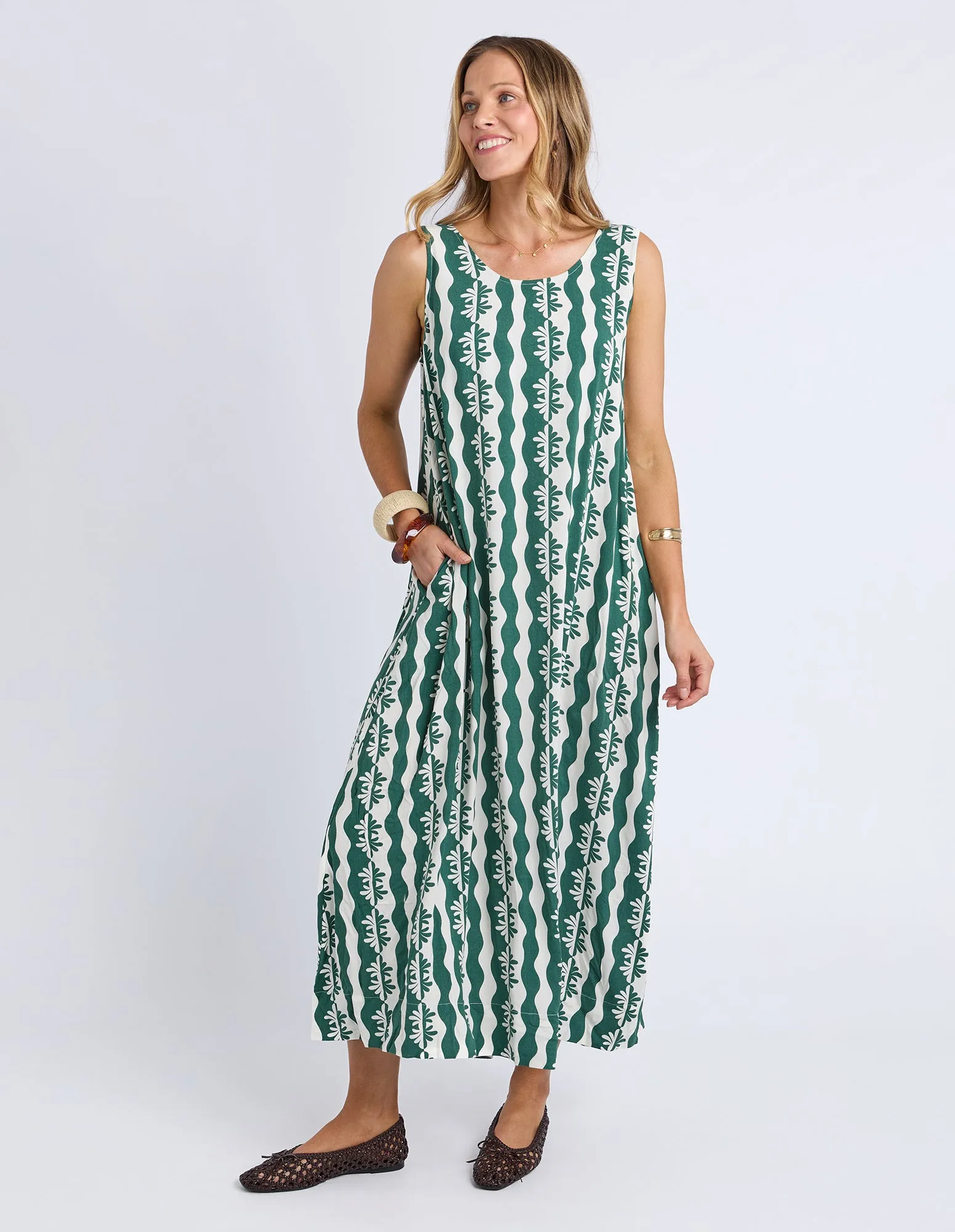 Rhythm Maxi Dress Winter Green sold by Elm Lifestyle product image thumbnail 3