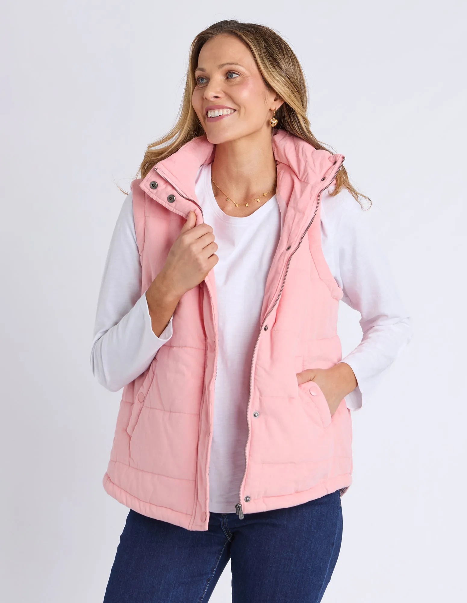 Cord Puffer Vest Rose Pink sold by Elm Lifestyle product image thumbnail 2