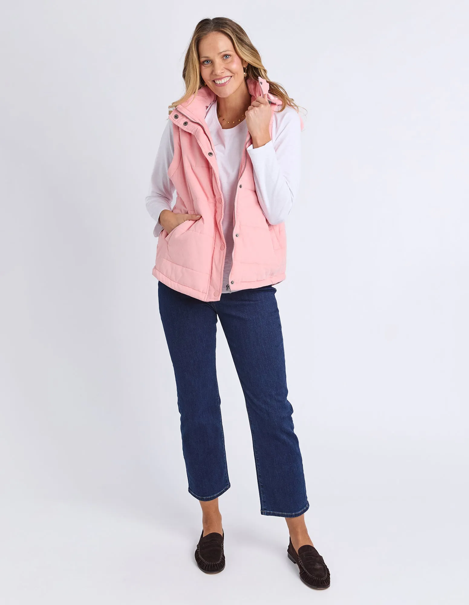 Cord Puffer Vest Rose Pink sold by Elm Lifestyle product image thumbnail 4