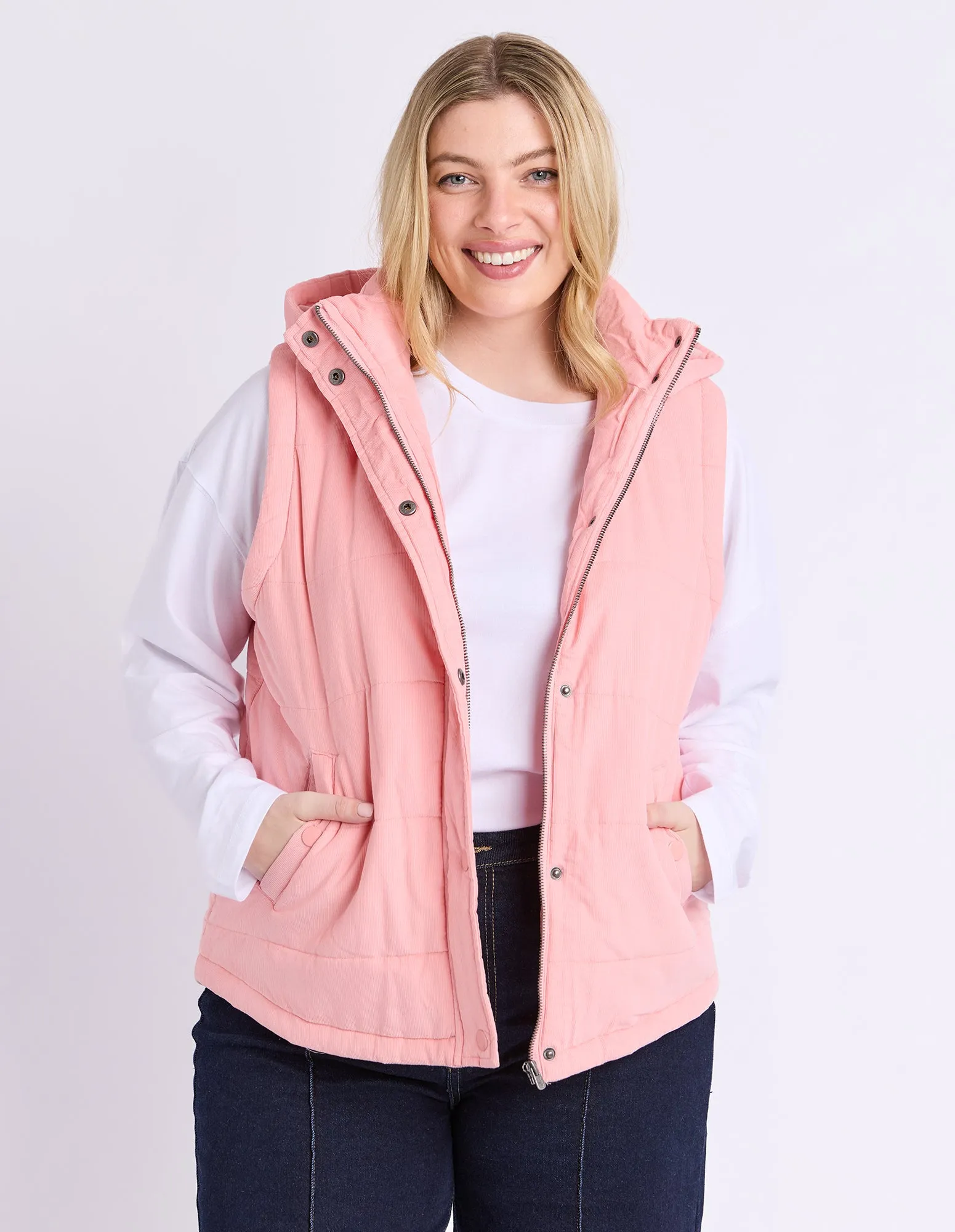 Cord Puffer Vest Rose Pink sold by Elm Lifestyle product image thumbnail 3
