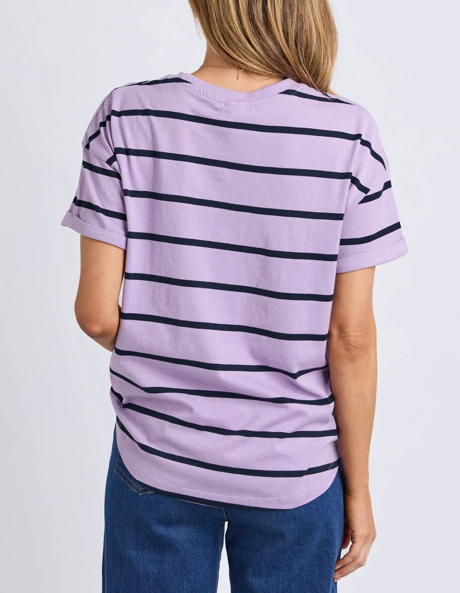 Halli Short Sleeve Tee Lilac/Navy Stripe sold by Elm Lifestyle product image thumbnail 4