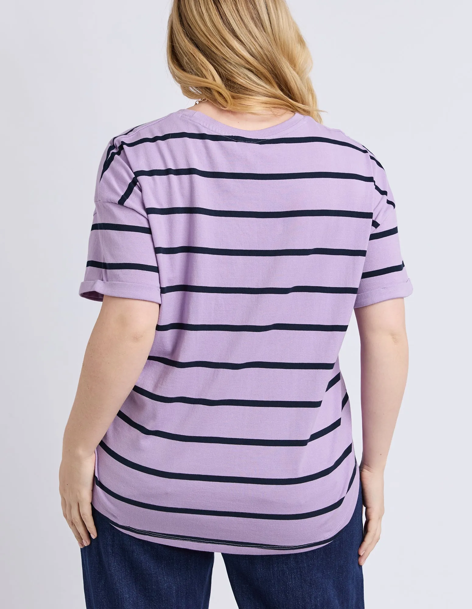 Halli Short Sleeve Tee Lilac/Navy Stripe sold by Elm Lifestyle product image thumbnail 5