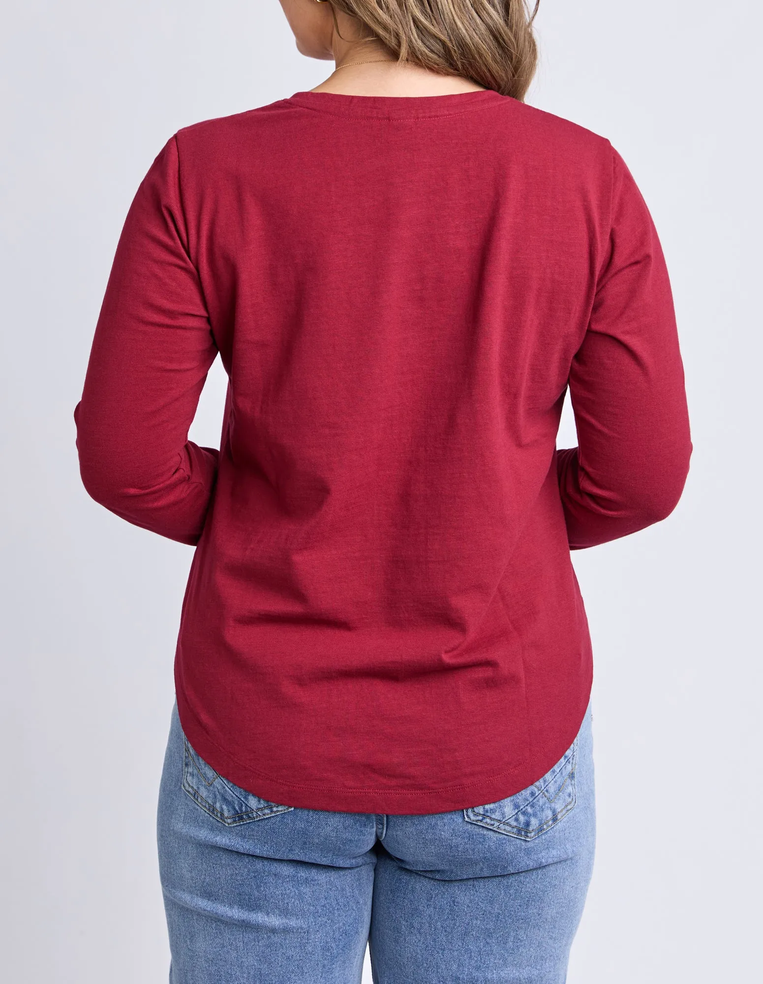 Everyday Long Sleeve Tee Maroon sold by Elm Lifestyle product image thumbnail 3