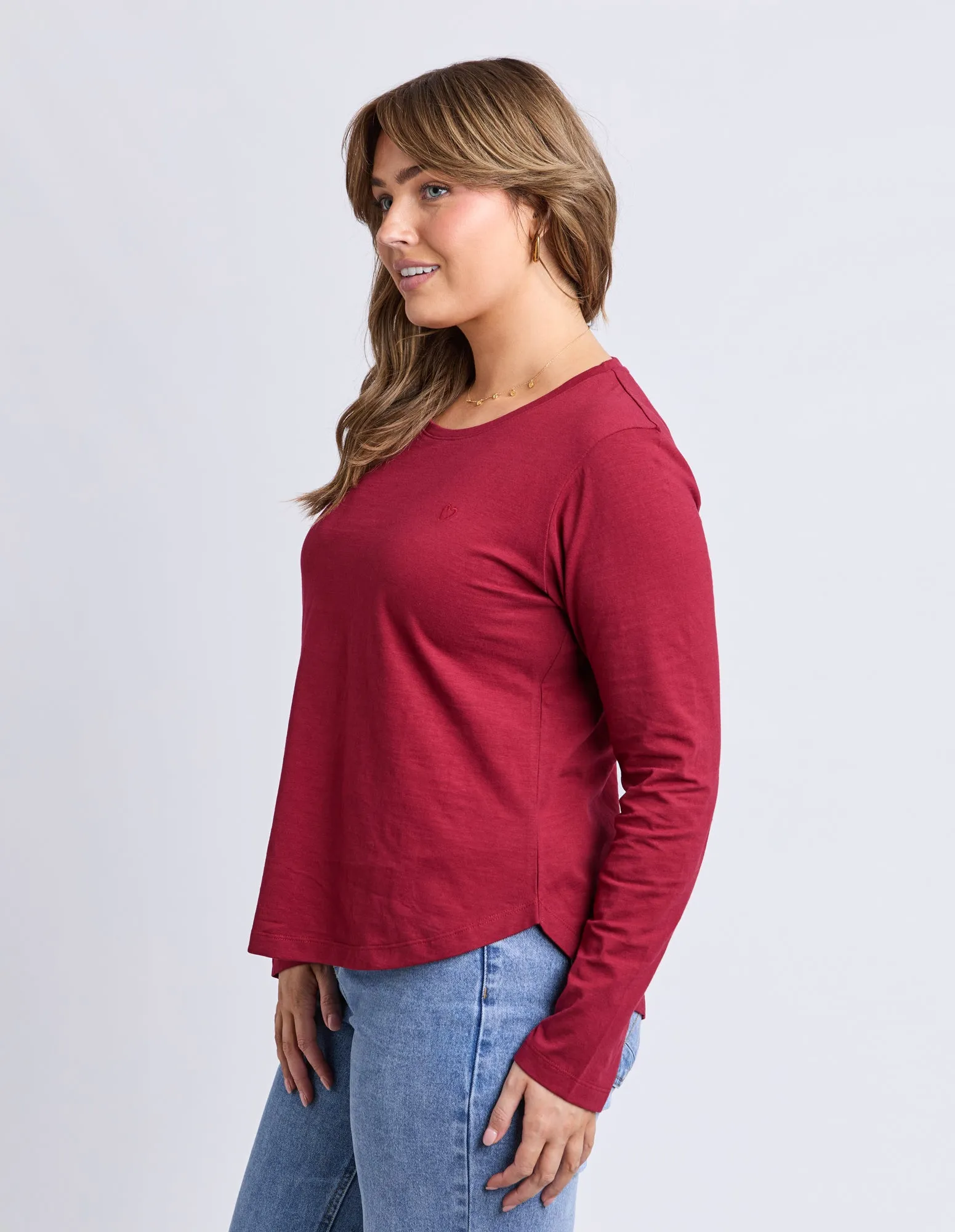 Everyday Long Sleeve Tee Maroon sold by Elm Lifestyle product image thumbnail 4
