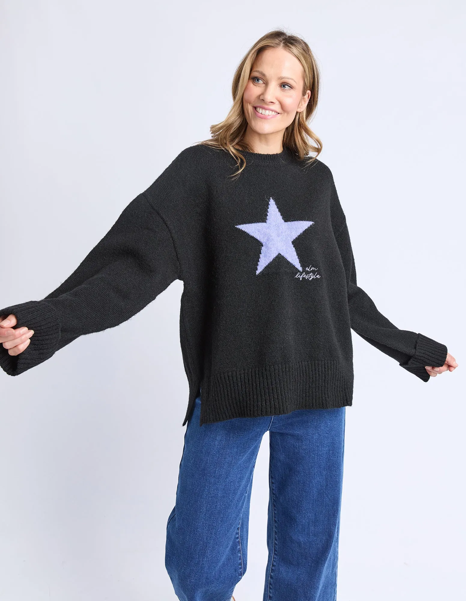 Star Intarsia Knit Black sold by Elm Lifestyle product image thumbnail 2