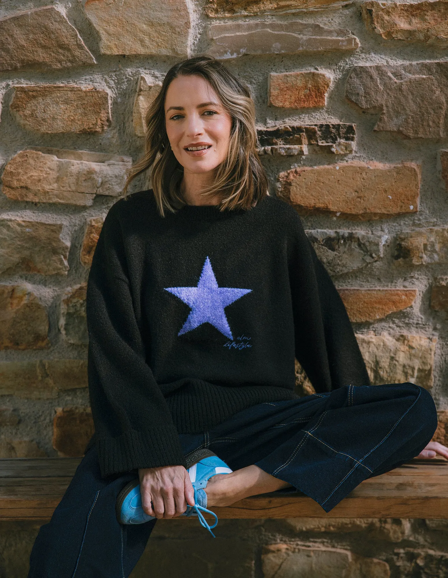 Star Intarsia Knit Black sold by Elm Lifestyle