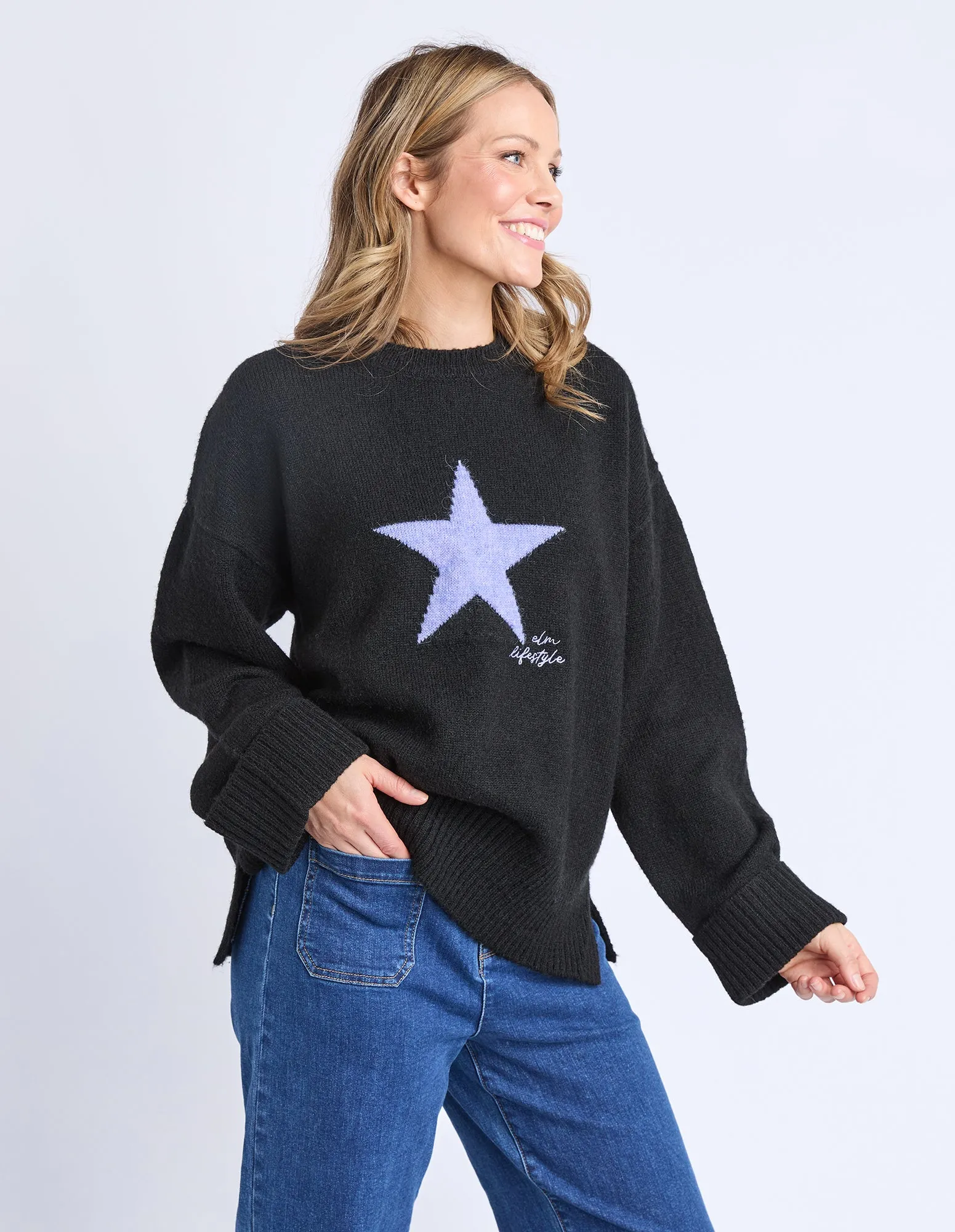 Star Intarsia Knit Black sold by Elm Lifestyle product image thumbnail 5