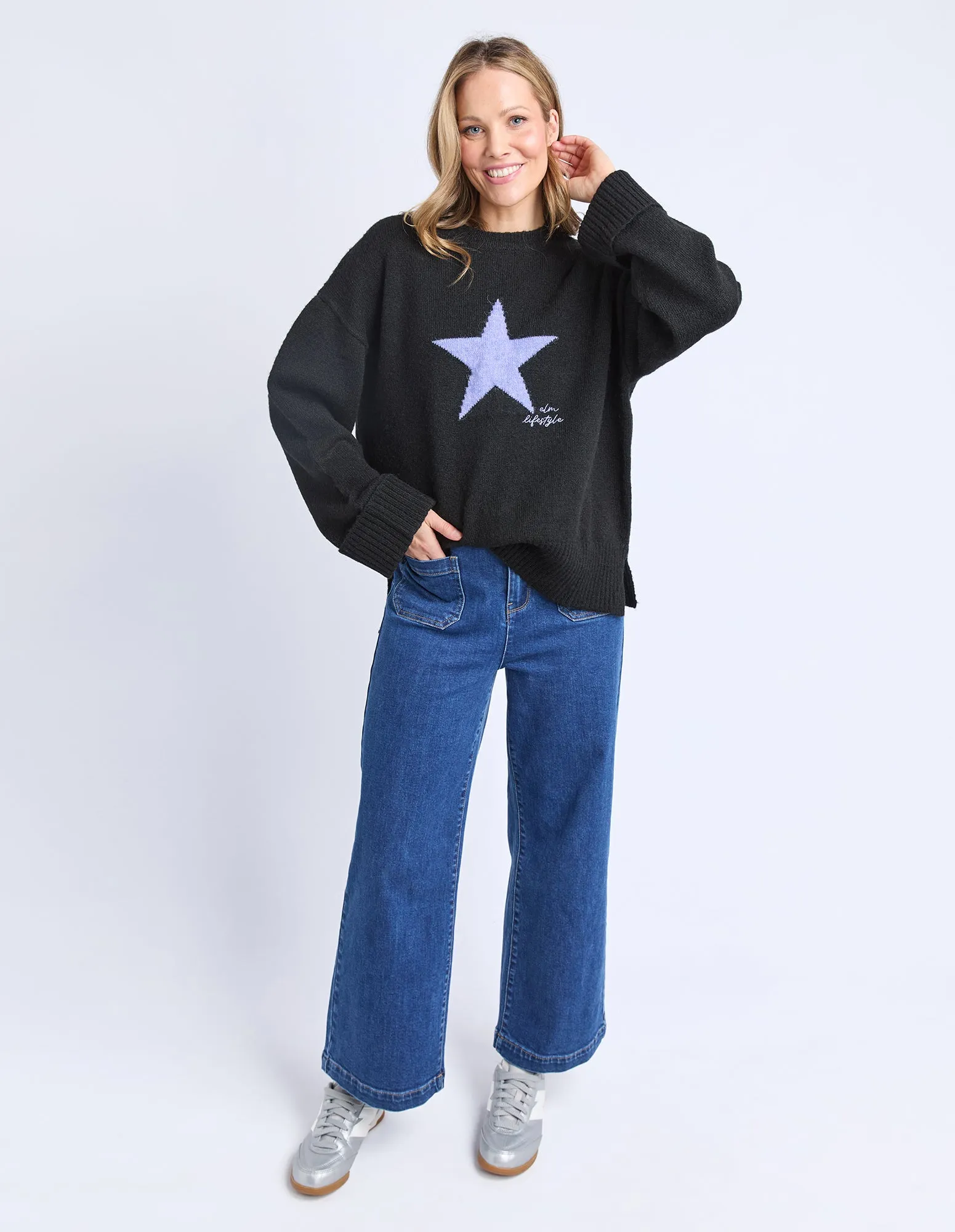 Star Intarsia Knit Black sold by Elm Lifestyle product image thumbnail 3