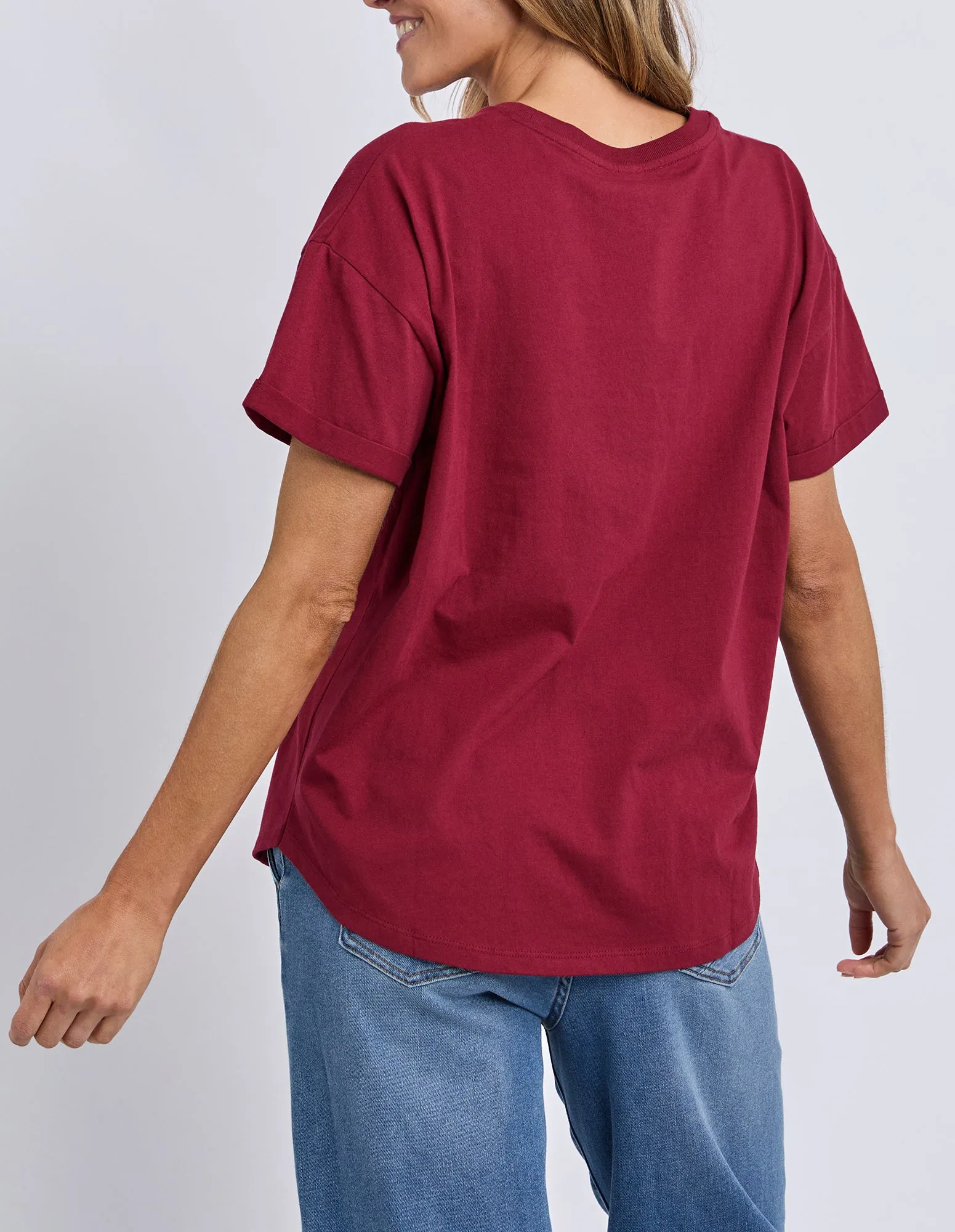 Halli Short Sleeve Tee Maroon sold by Elm Lifestyle product image thumbnail 3