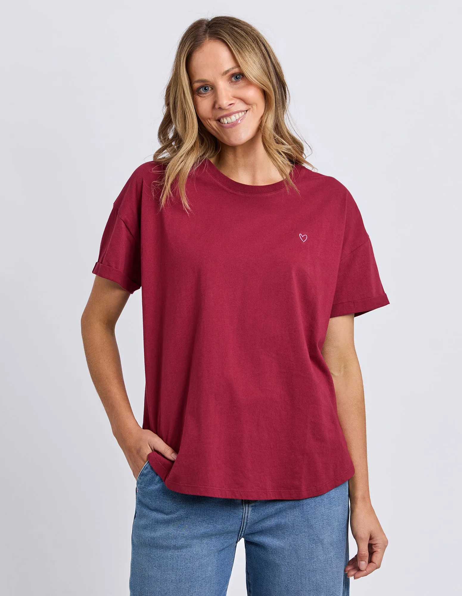 Halli Short Sleeve Tee Maroon sold by Elm Lifestyle