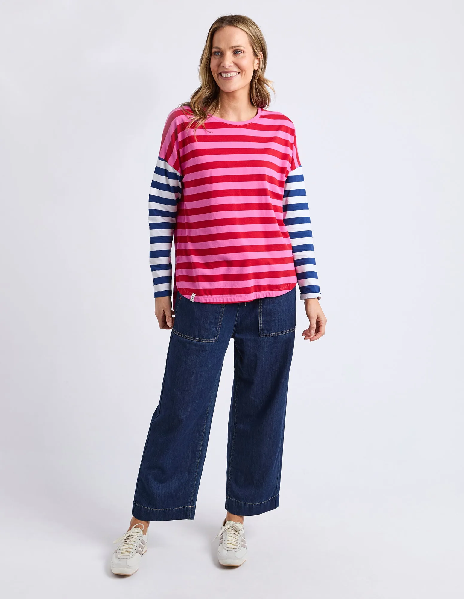 Rouge Stripe Long Sleeve Tee Red & Pink Stripe sold by Elm Lifestyle product image thumbnail 3