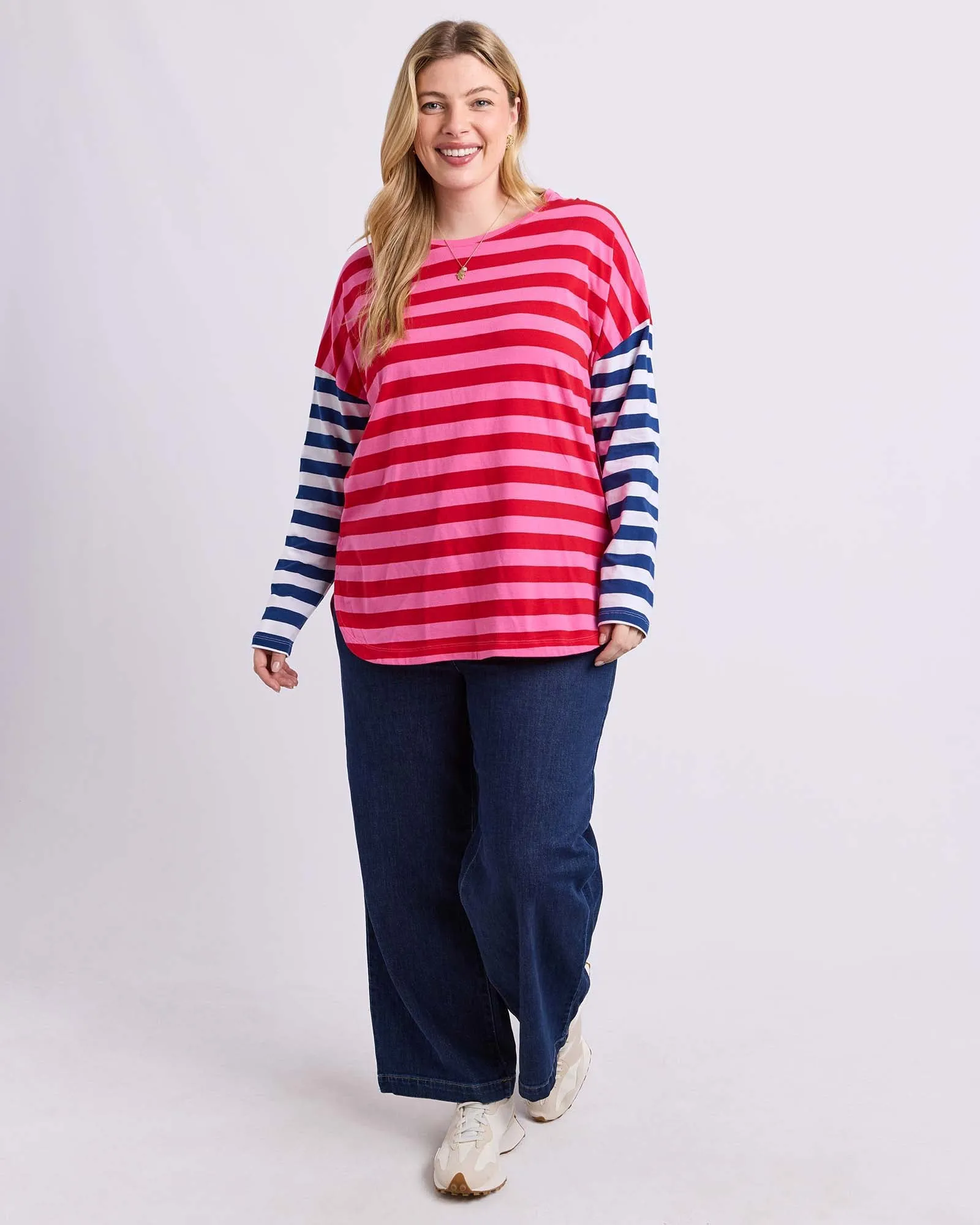 Rouge Stripe Long Sleeve Tee Red & Pink Stripe sold by Elm Lifestyle product image thumbnail 4