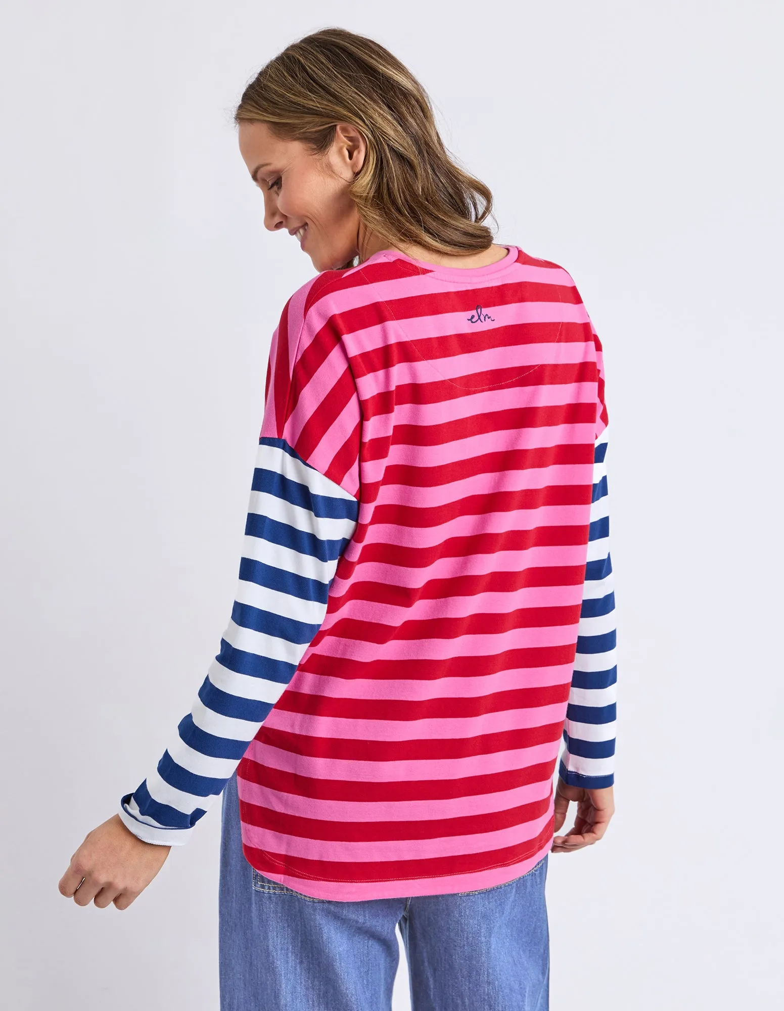 Rouge Stripe Long Sleeve Tee Red & Pink Stripe sold by Elm Lifestyle product image thumbnail 5