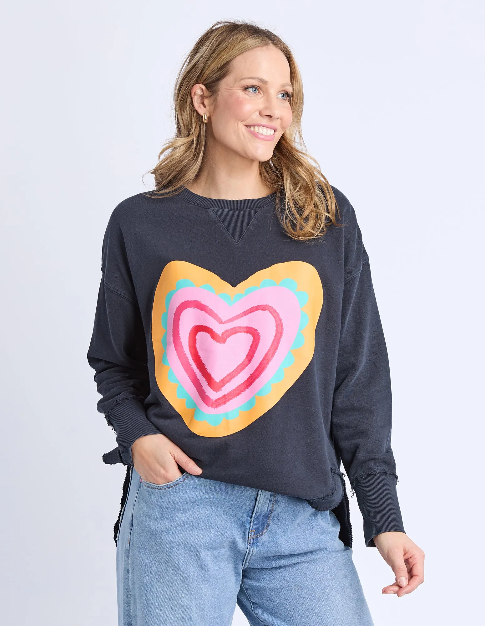 Flaming Heart Crew Navy sold by Elm Lifestyle product image thumbnail 5