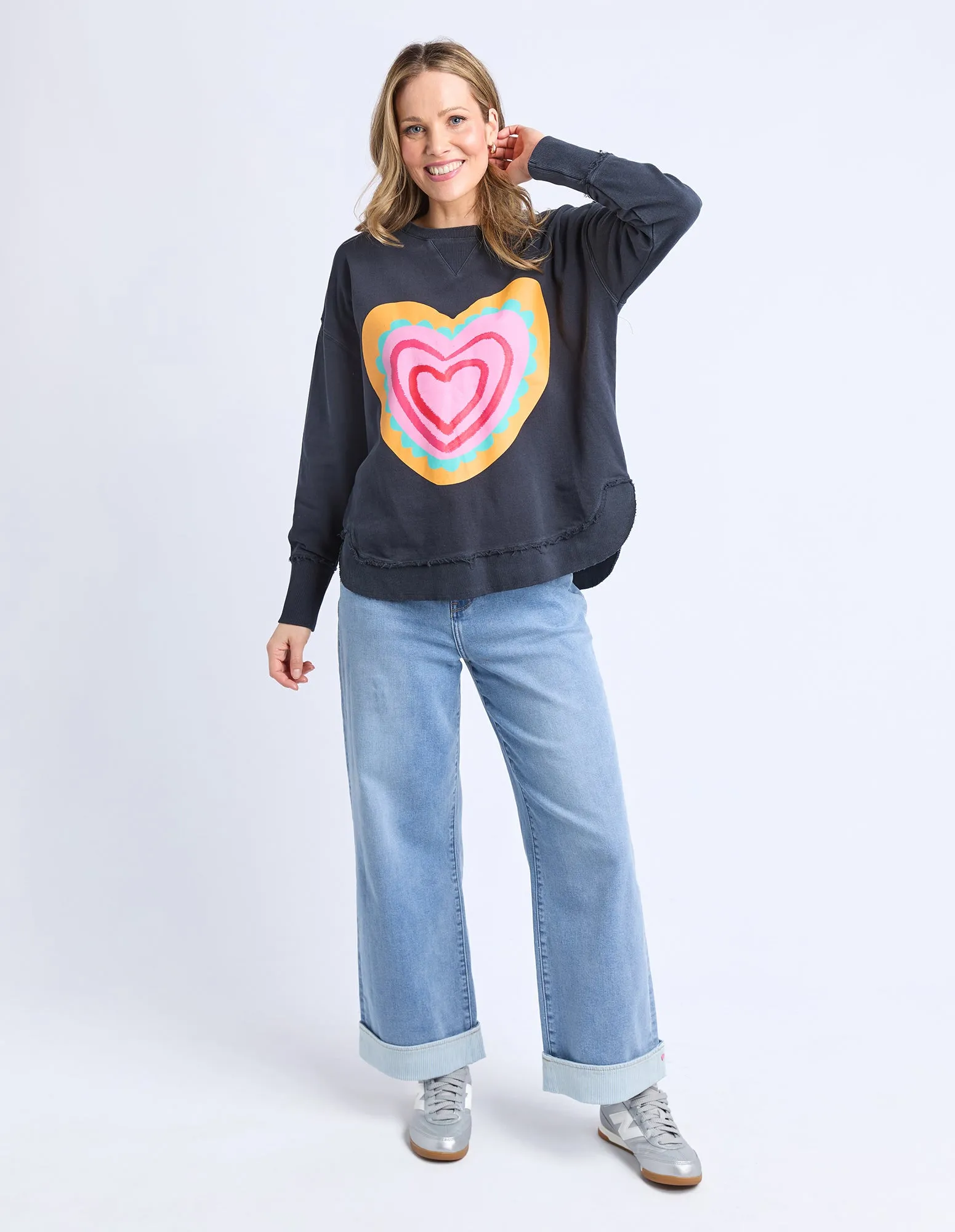 Flaming Heart Crew Navy sold by Elm Lifestyle product image thumbnail 3