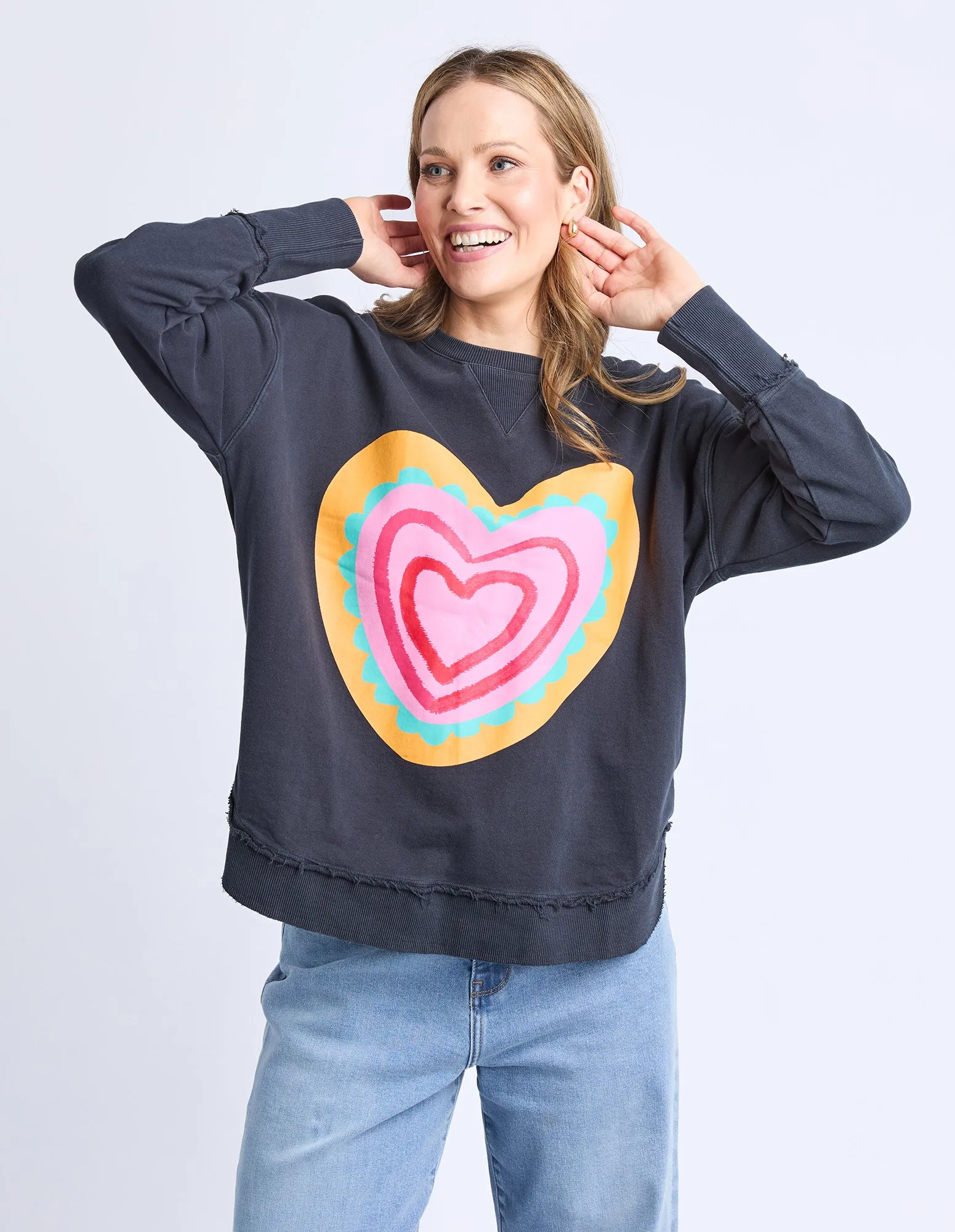 Flaming Heart Crew Navy sold by Elm Lifestyle product image thumbnail 2