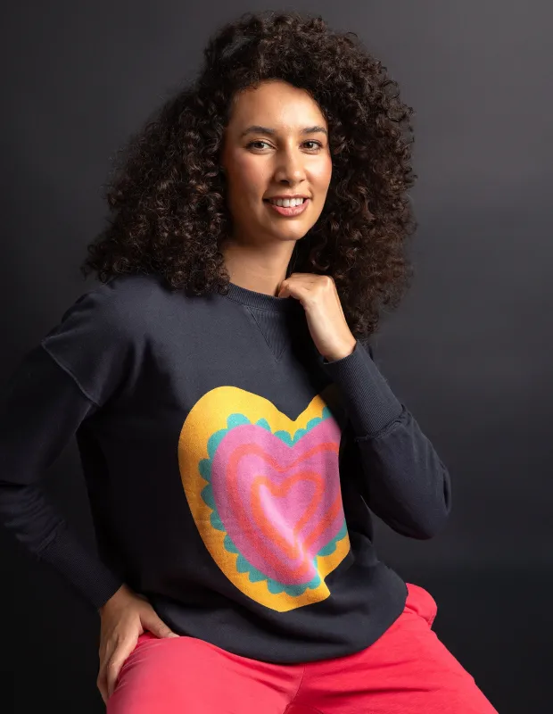 Flaming Heart Crew Navy made by Elm Lifestyle