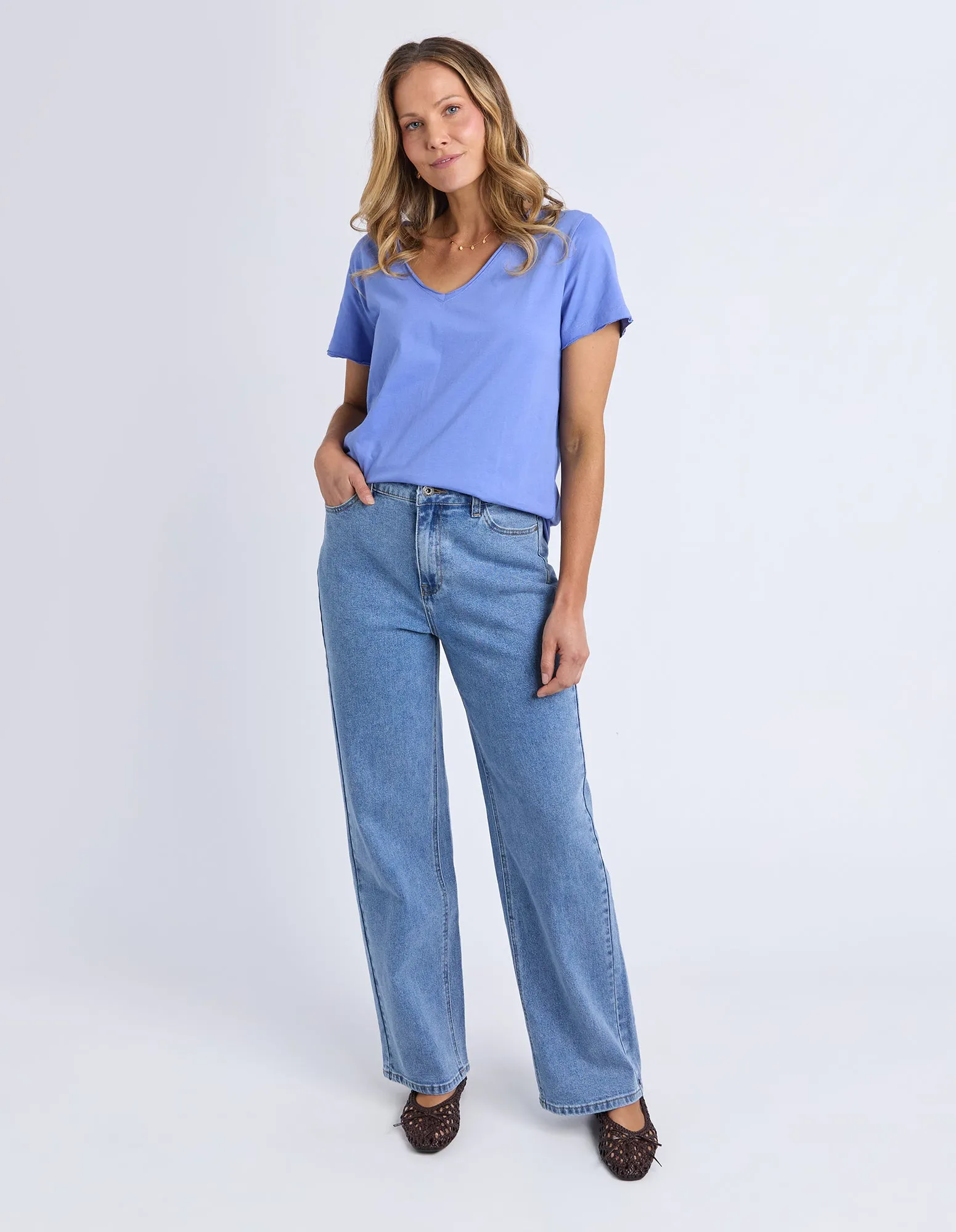 Pima Vee Tee Cornflower sold by Elm Lifestyle product image thumbnail 3