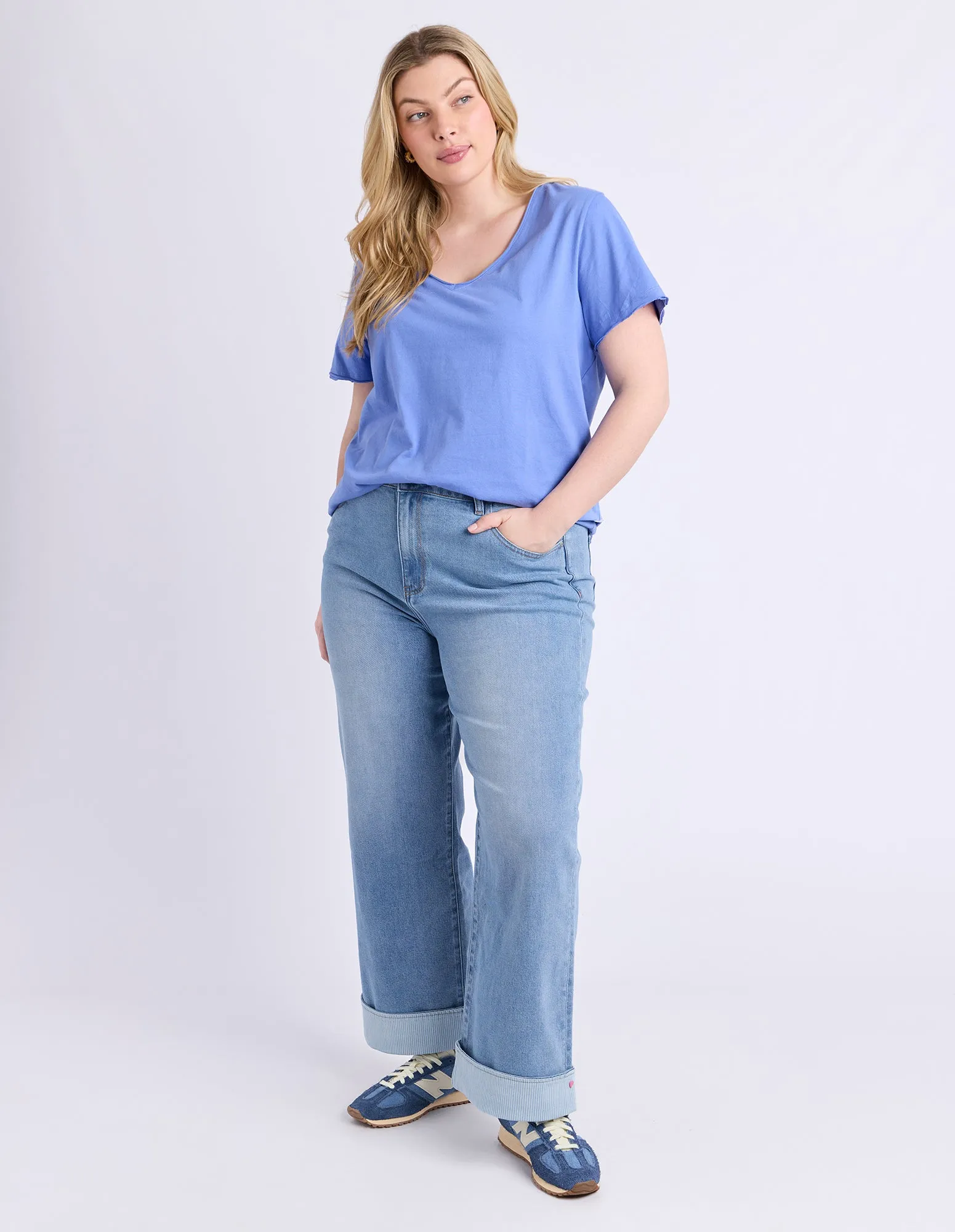 Pima Vee Tee Cornflower sold by Elm Lifestyle product image thumbnail 4