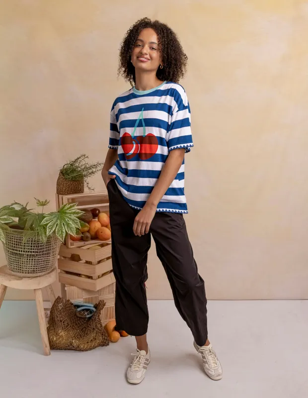 Cherry Tee China Blue Stripe made by Elm Lifestyle