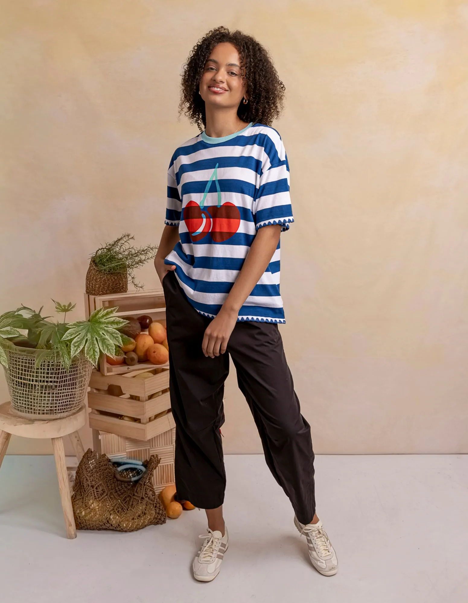 Cherry Tee China Blue Stripe sold by Elm Lifestyle