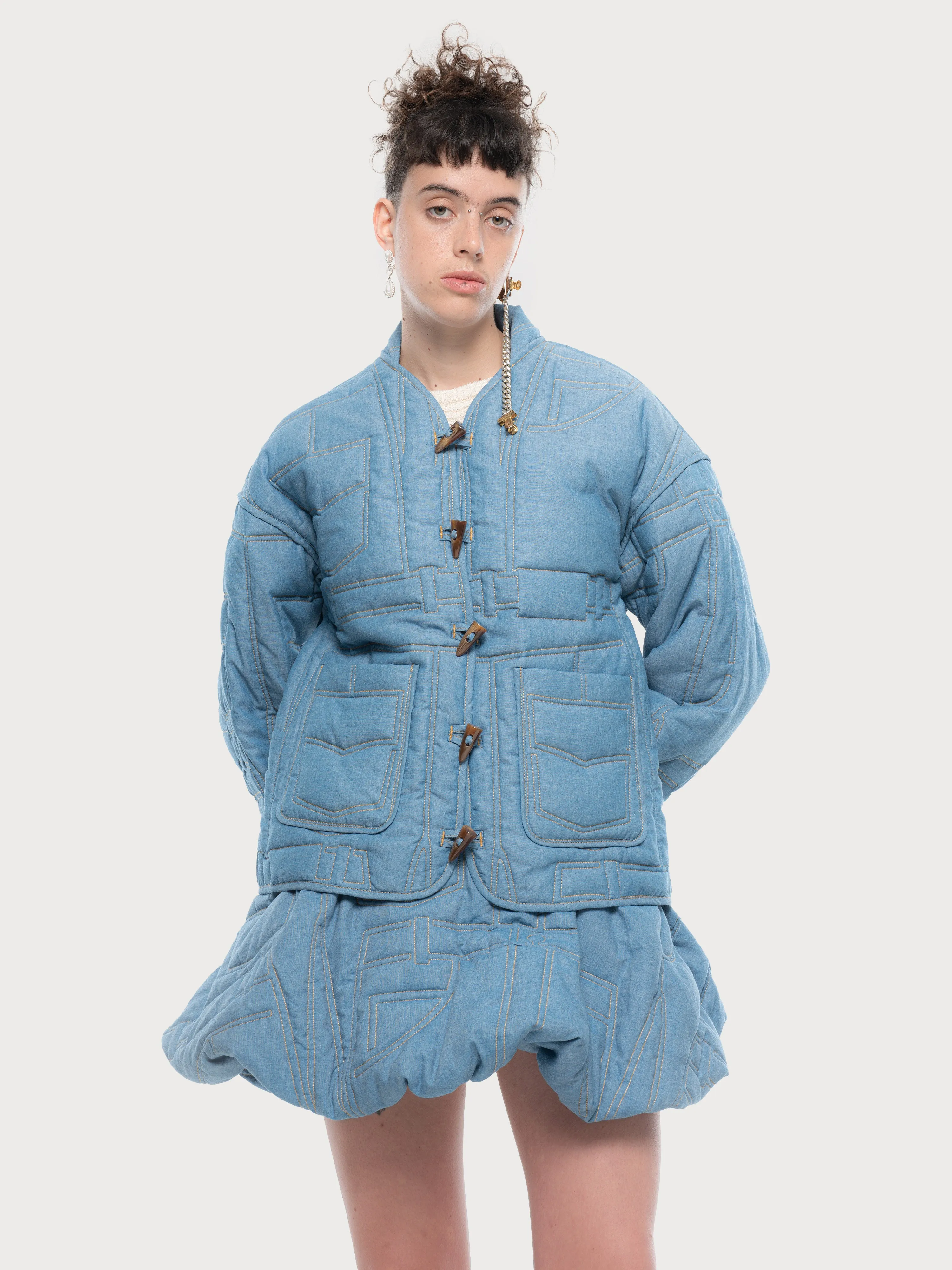 Quilted Denim Jacket sold by KSENIASCHNAIDER product image thumbnail 2