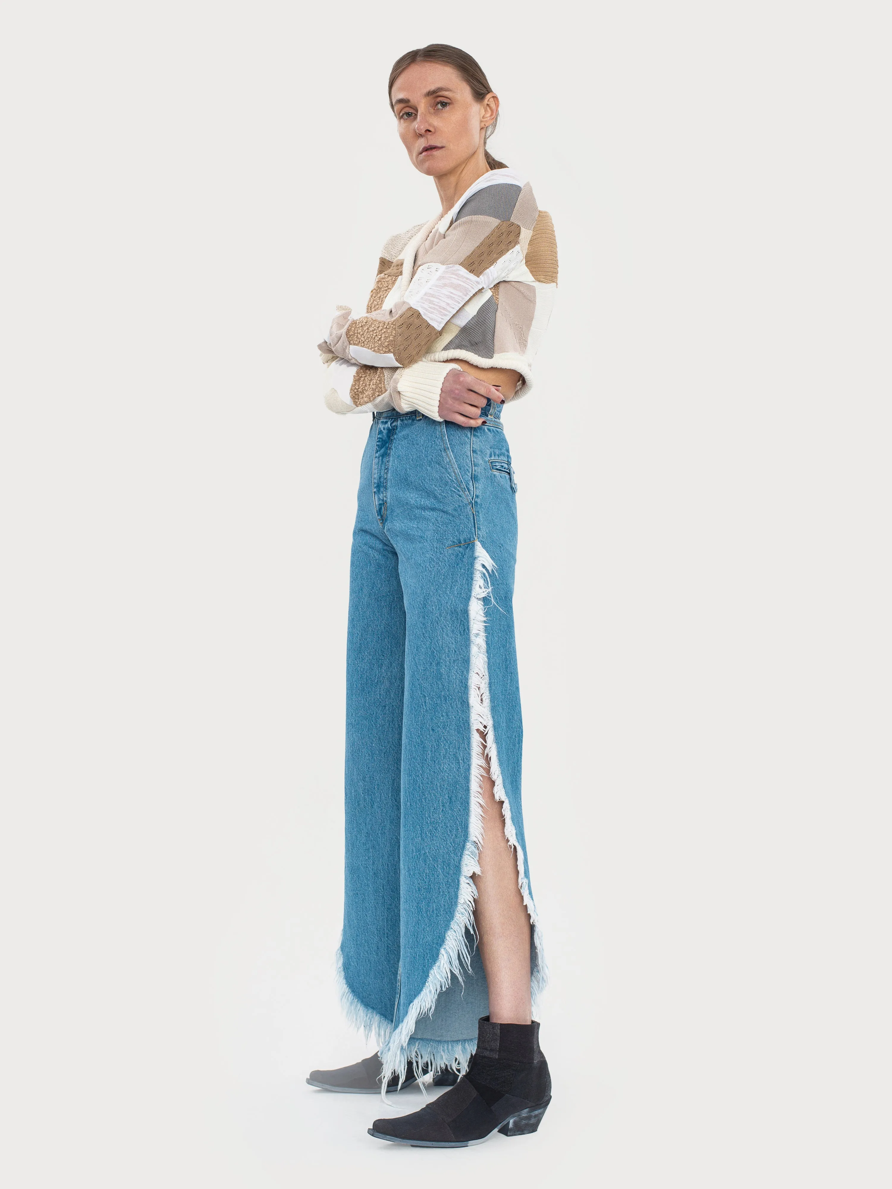 Wide Fringed Jeans sold by KSENIASCHNAIDER product image thumbnail 2