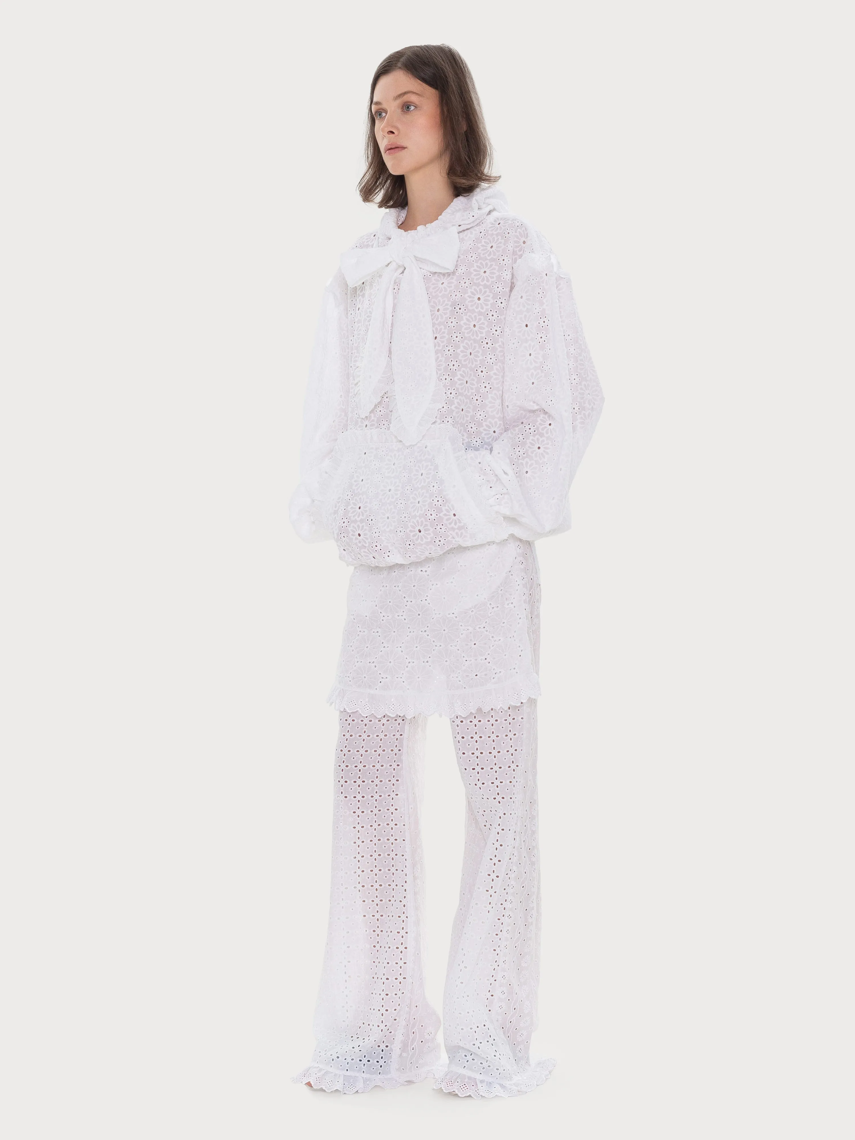 Broderie Anglaise Hoodie with Bow Detail sold by KSENIASCHNAIDER product image thumbnail 2