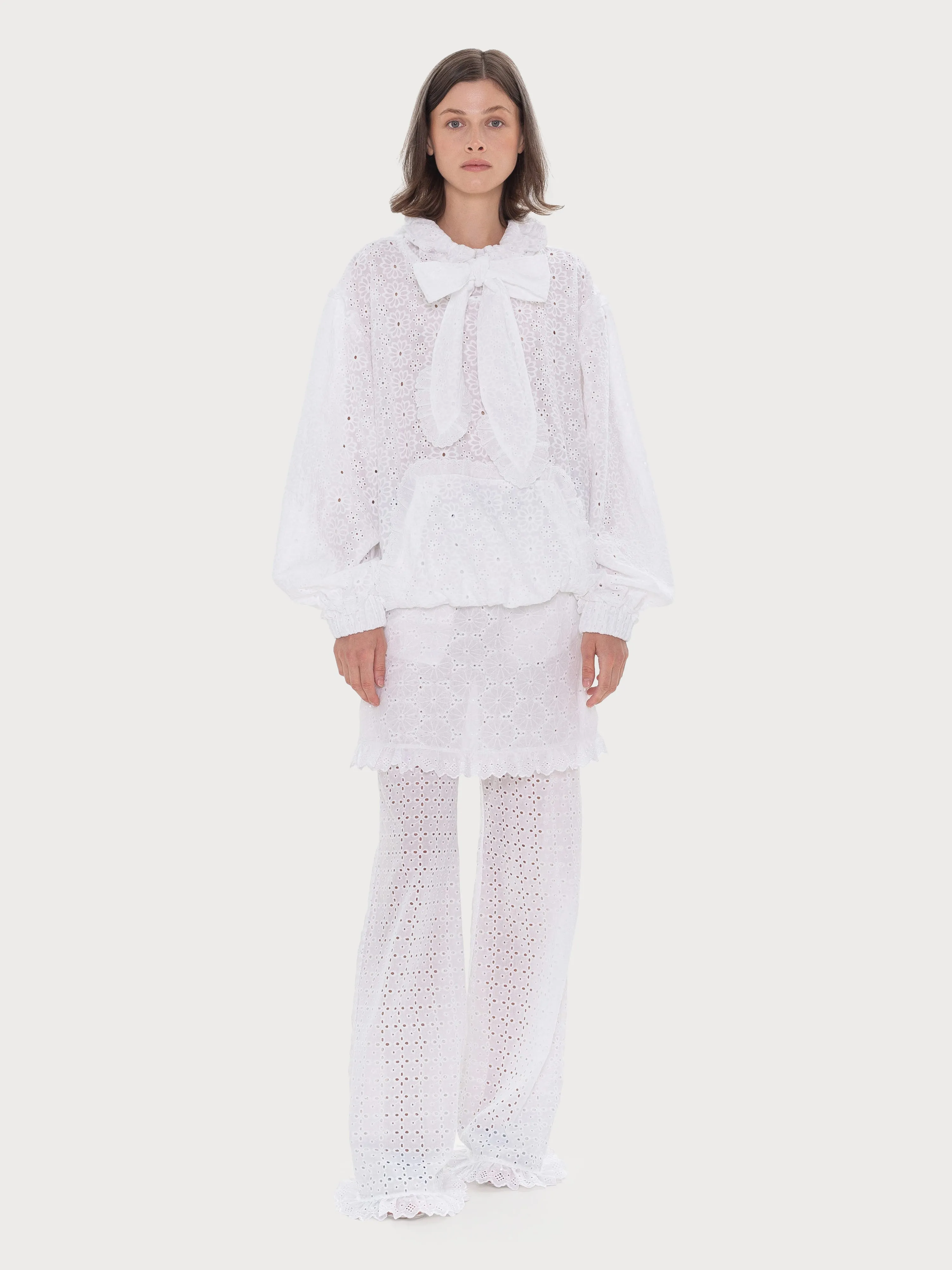 Broderie Anglaise Hoodie with Bow Detail sold by KSENIASCHNAIDER product image thumbnail 5