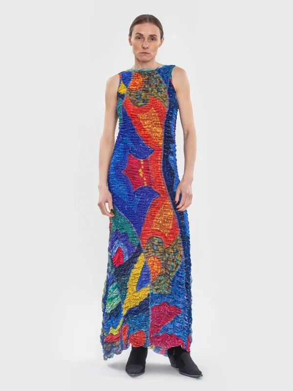 Draped Mosaic Mesh Sleeveless Maxi Dress sold by KSENIASCHNAIDER