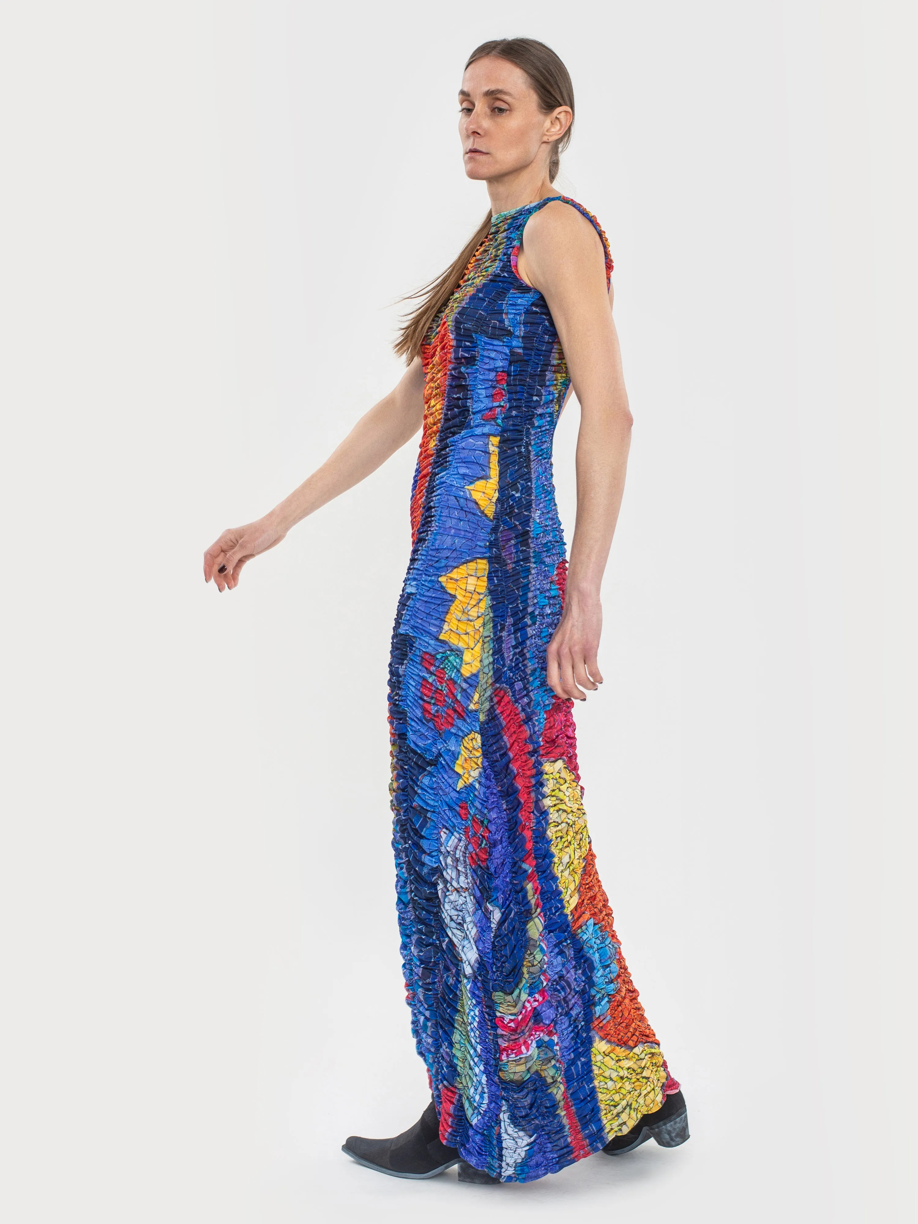 Draped Mosaic Mesh Sleeveless Maxi Dress sold by KSENIASCHNAIDER product image thumbnail 2