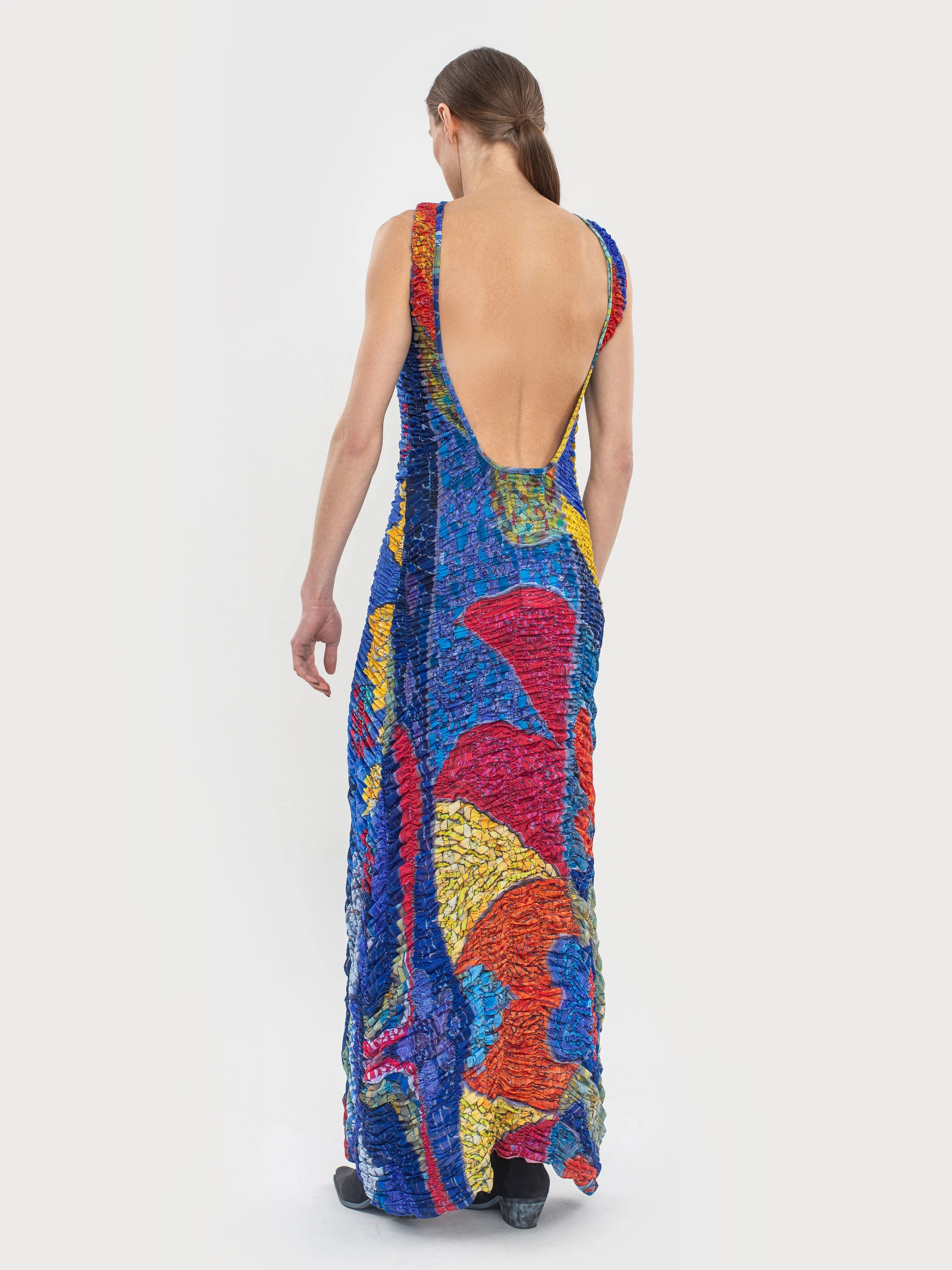 Draped Mosaic Mesh Sleeveless Maxi Dress sold by KSENIASCHNAIDER product image thumbnail 3