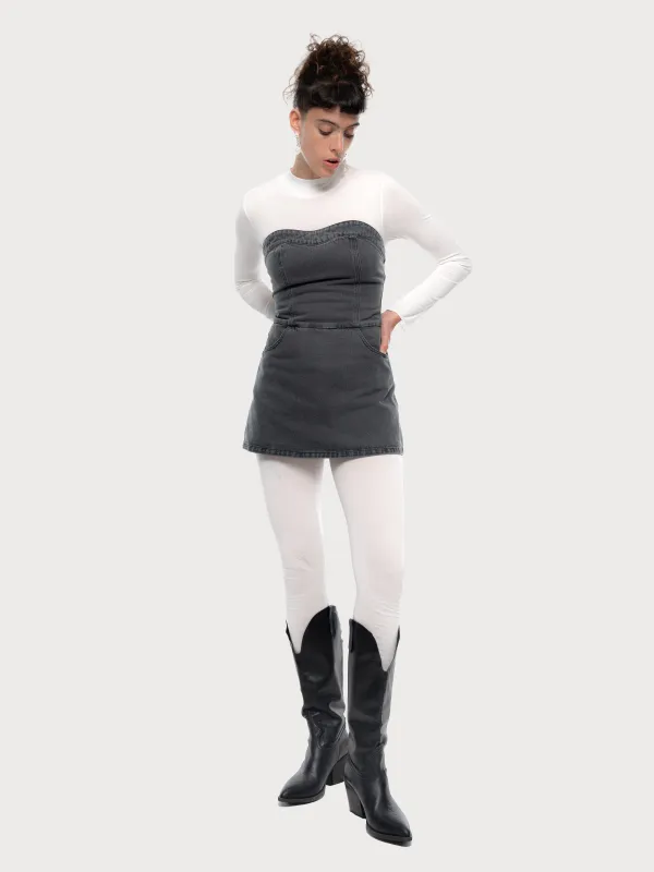 Denim Shortall with Skirt Detail sold by KSENIASCHNAIDER